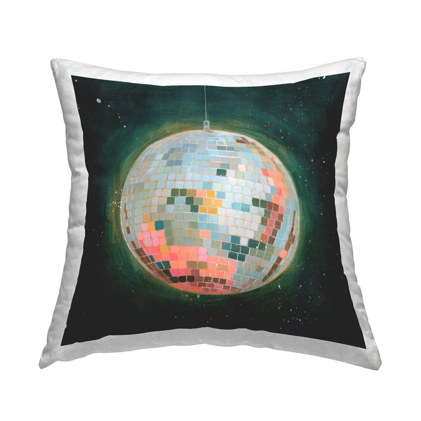Pastel Disco Ball Decorative Printed Throw Pillow Design by Grace Popp, 18 x 7 x 18