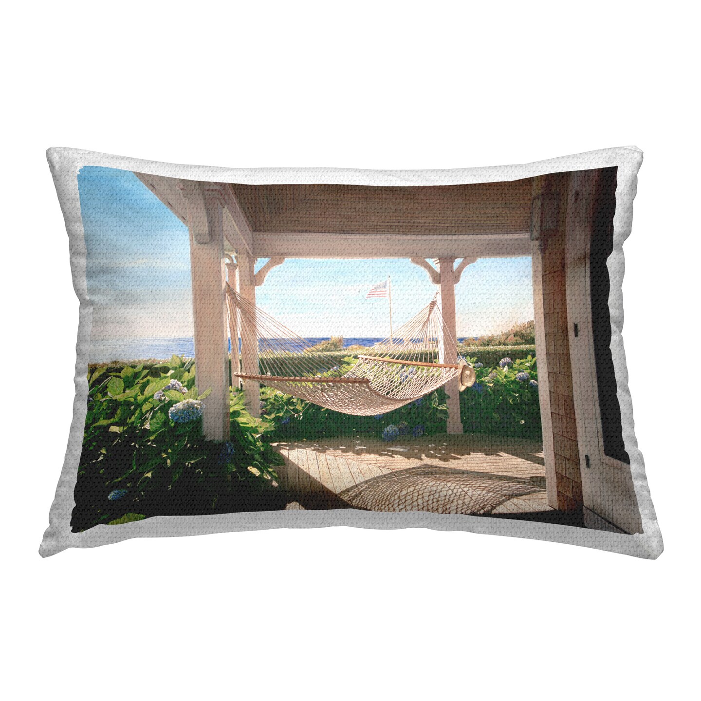 Coastal Patio Hammock Design by Tom Mielko Outdoor Printed Pillow
