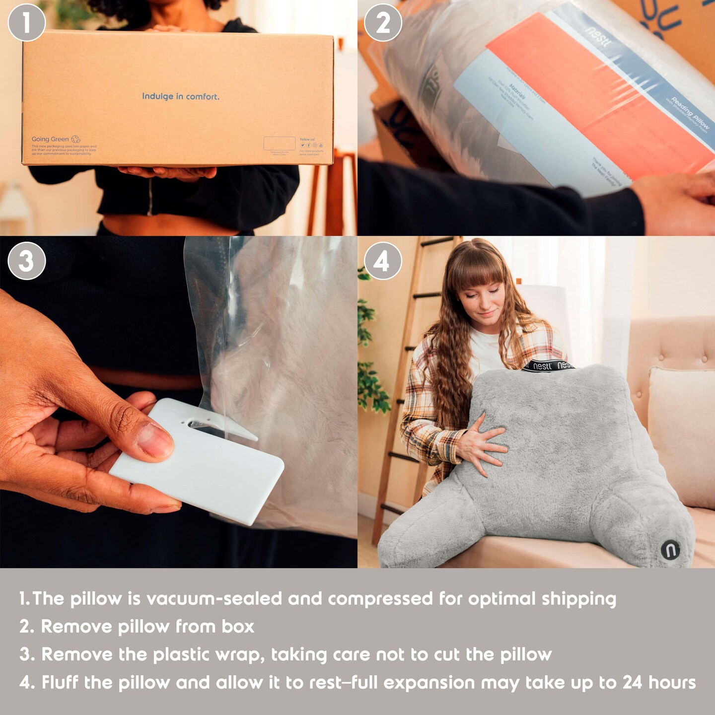 Nestl Fur Reading Pillow