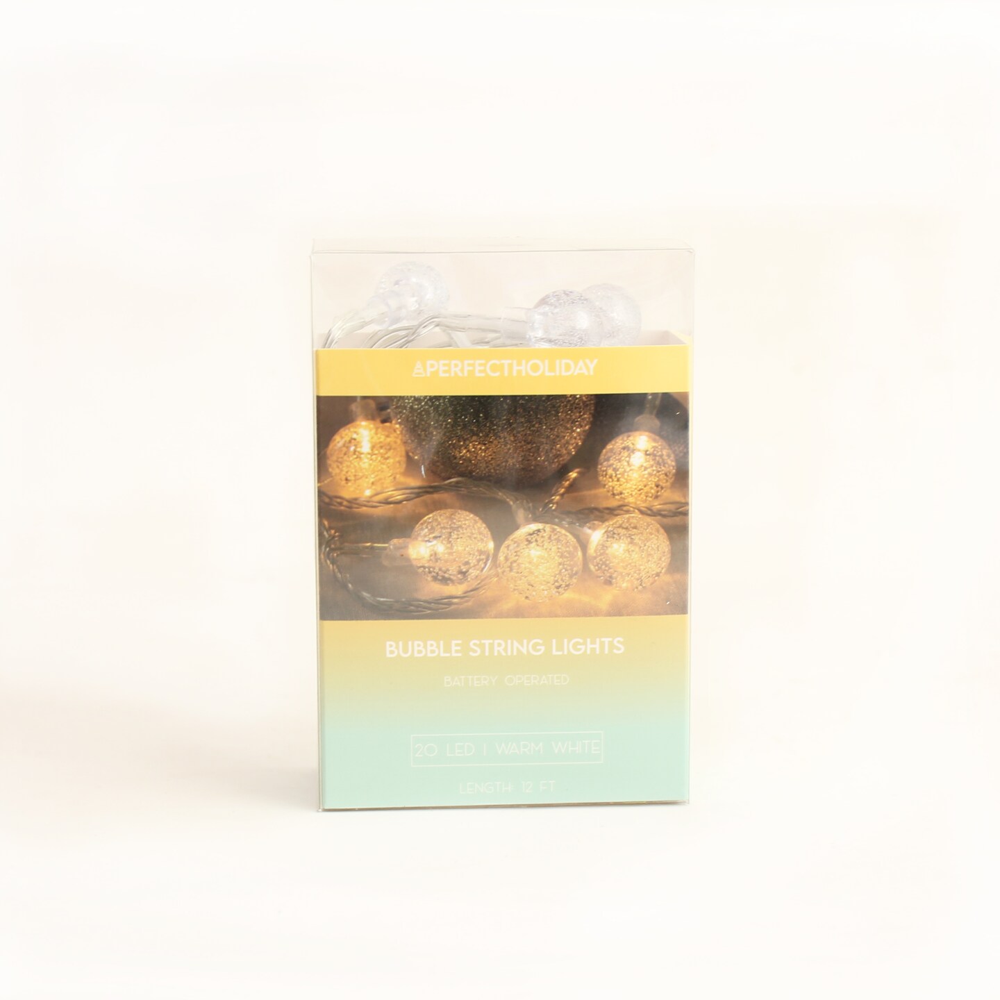 Perfect Holiday 20 LED 1.8CM Bubble Ball Staring Lights, 4" BULB SPACING,12" LEAD WIRE, W/3AA INDOOR BATTERY BOX