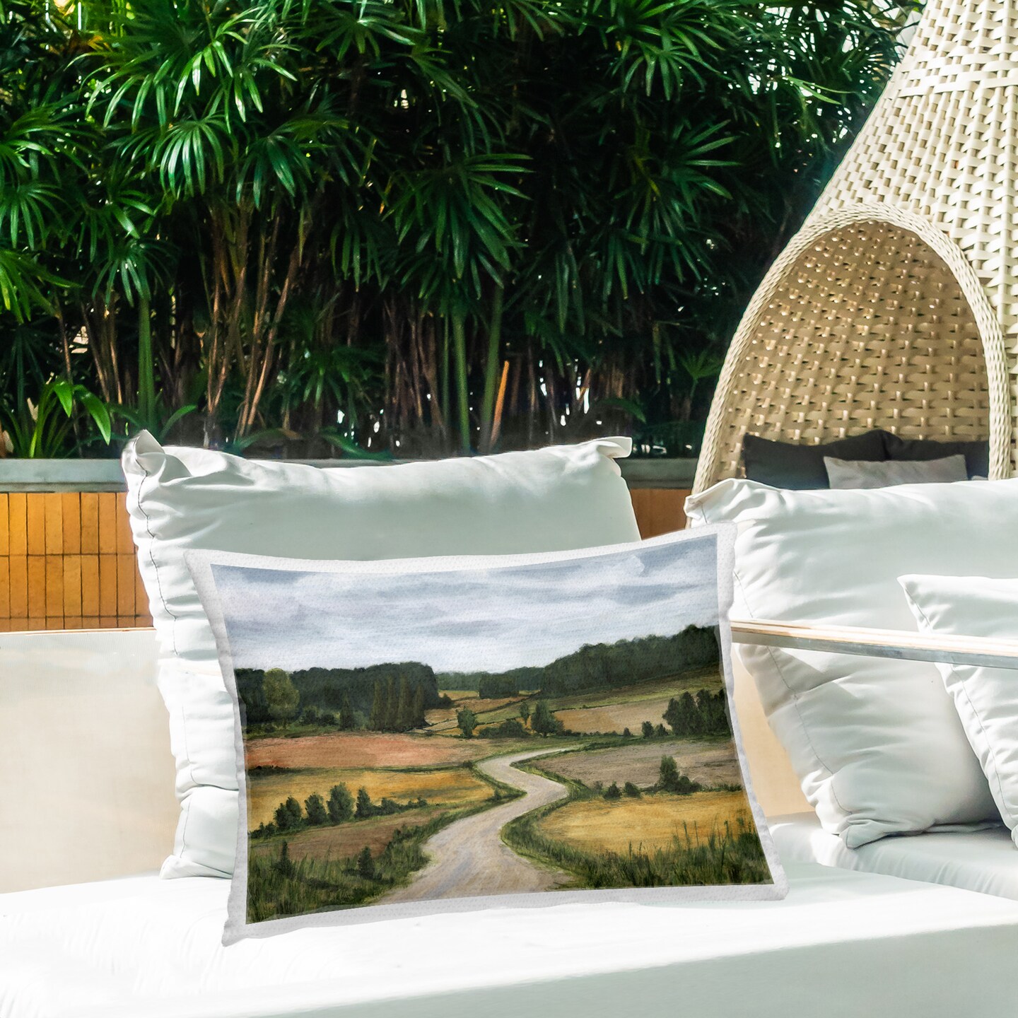 Country Hills Trail Design by Michael Willett Outdoor Printed Pillow 