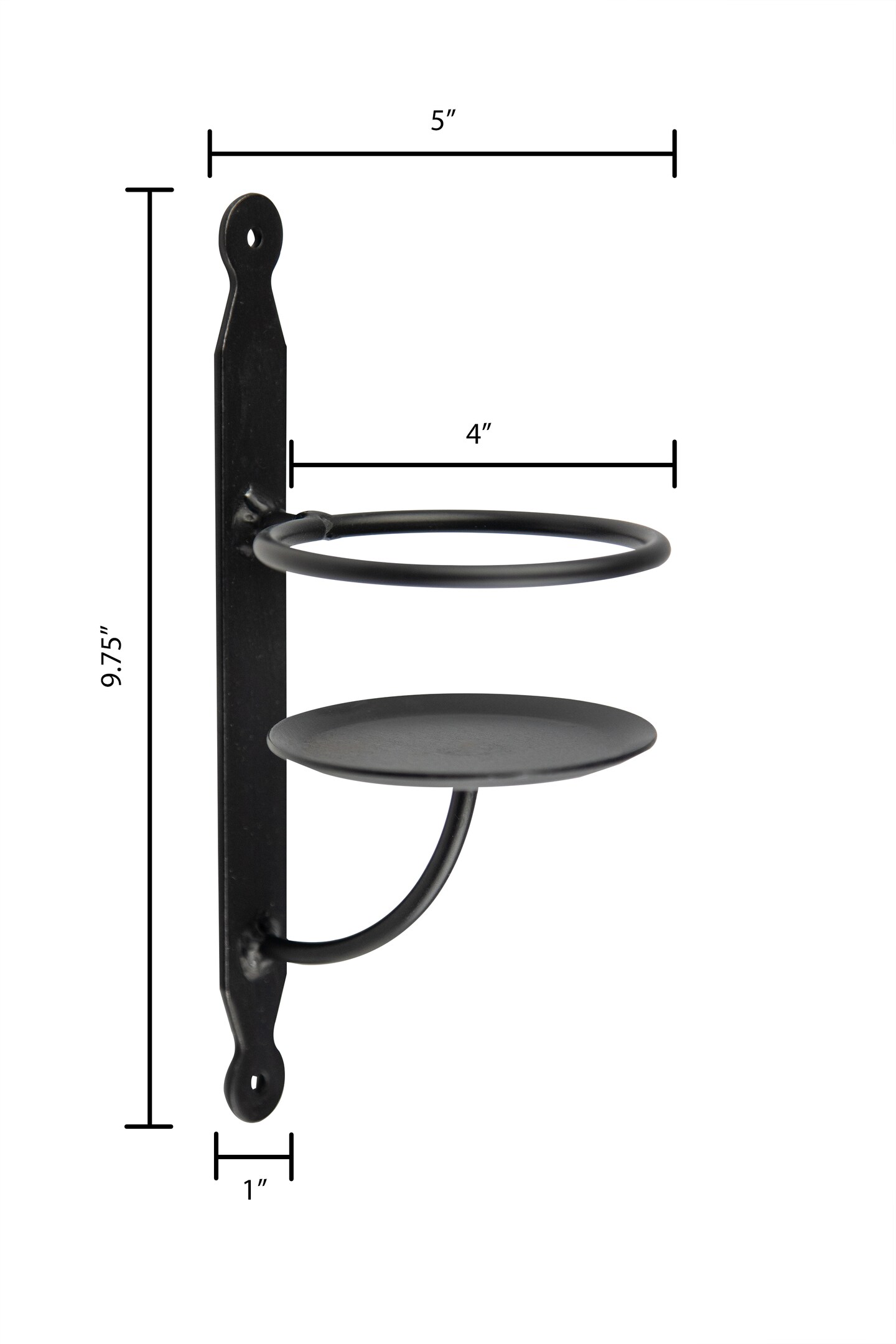 thumbnail interactive-video image 1 of Amish-Made Wrought Iron Plate & Candle Holder Wall Rack – Black, 15.25 Inches Tall 1 of 4