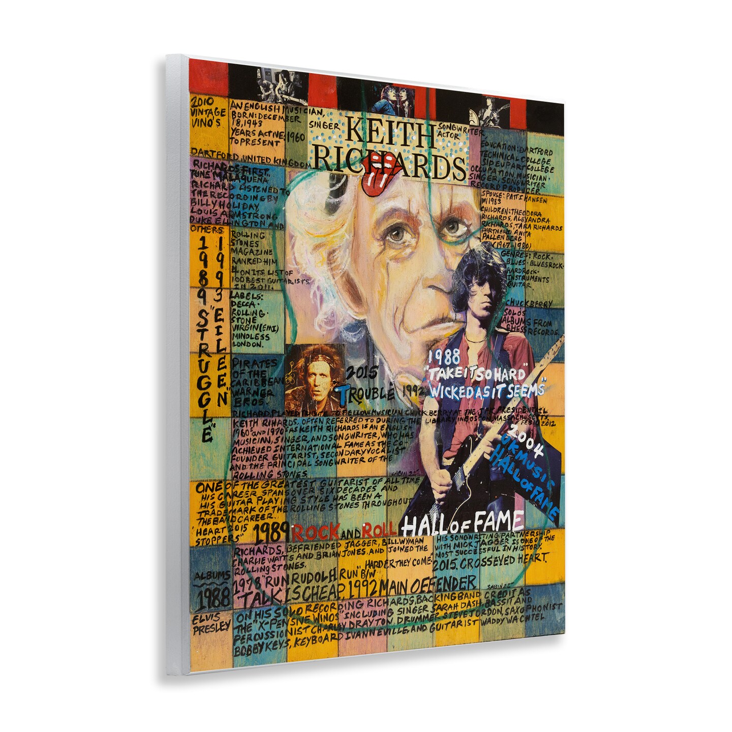 Stupell Industries Keith Richards Collage Wall Plaque Art Design by Sabin