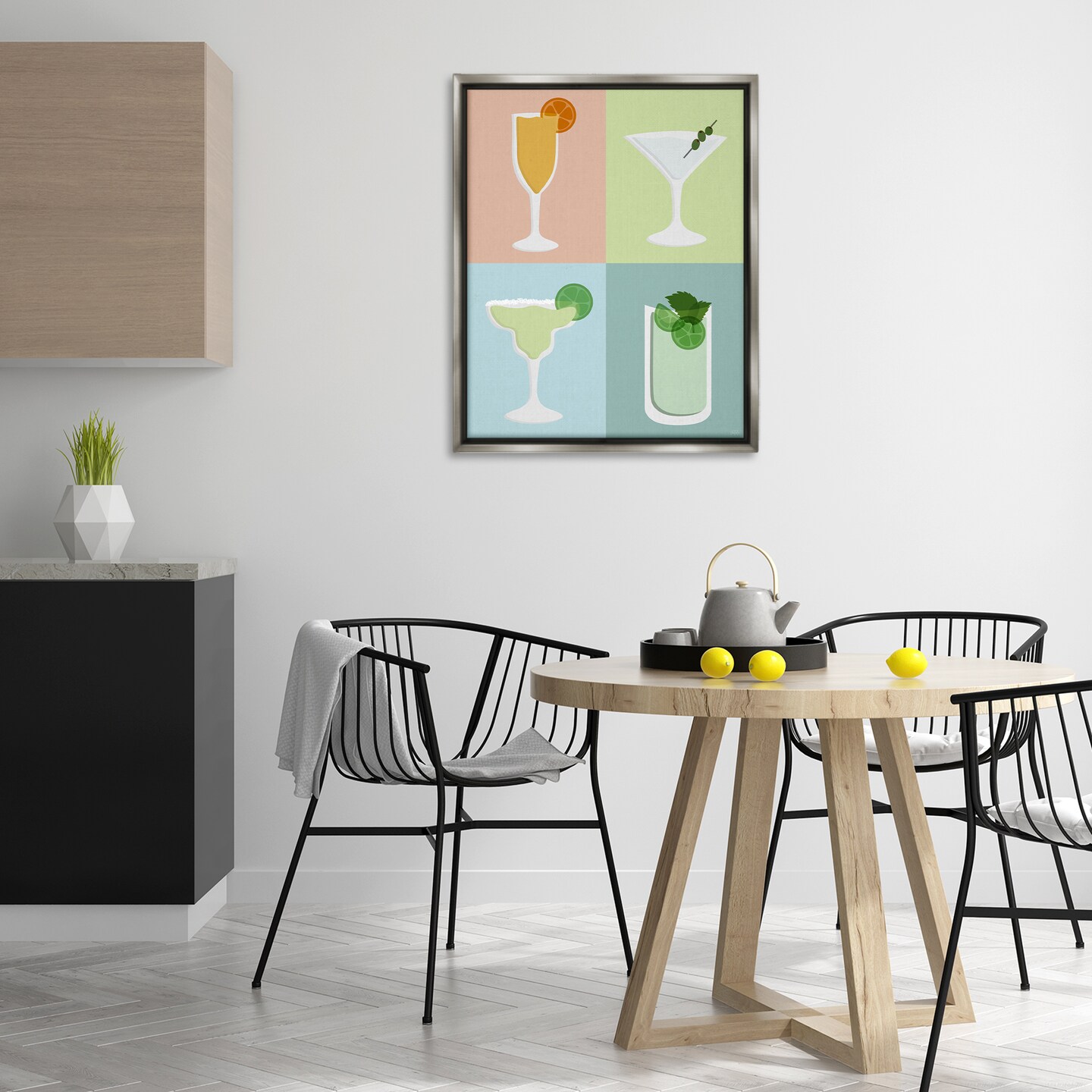 Stupell Industries Pastel Bar Cocktails Framed Floater Canvas Wall Art Design by Natalie Carpentieri