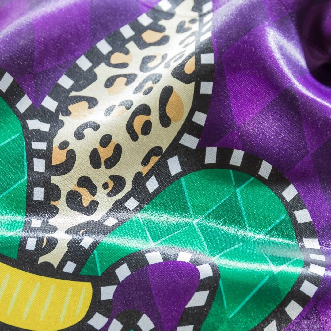 Animal Print Fleur De Lis Mardi Gras Garden Flag 2 Sided