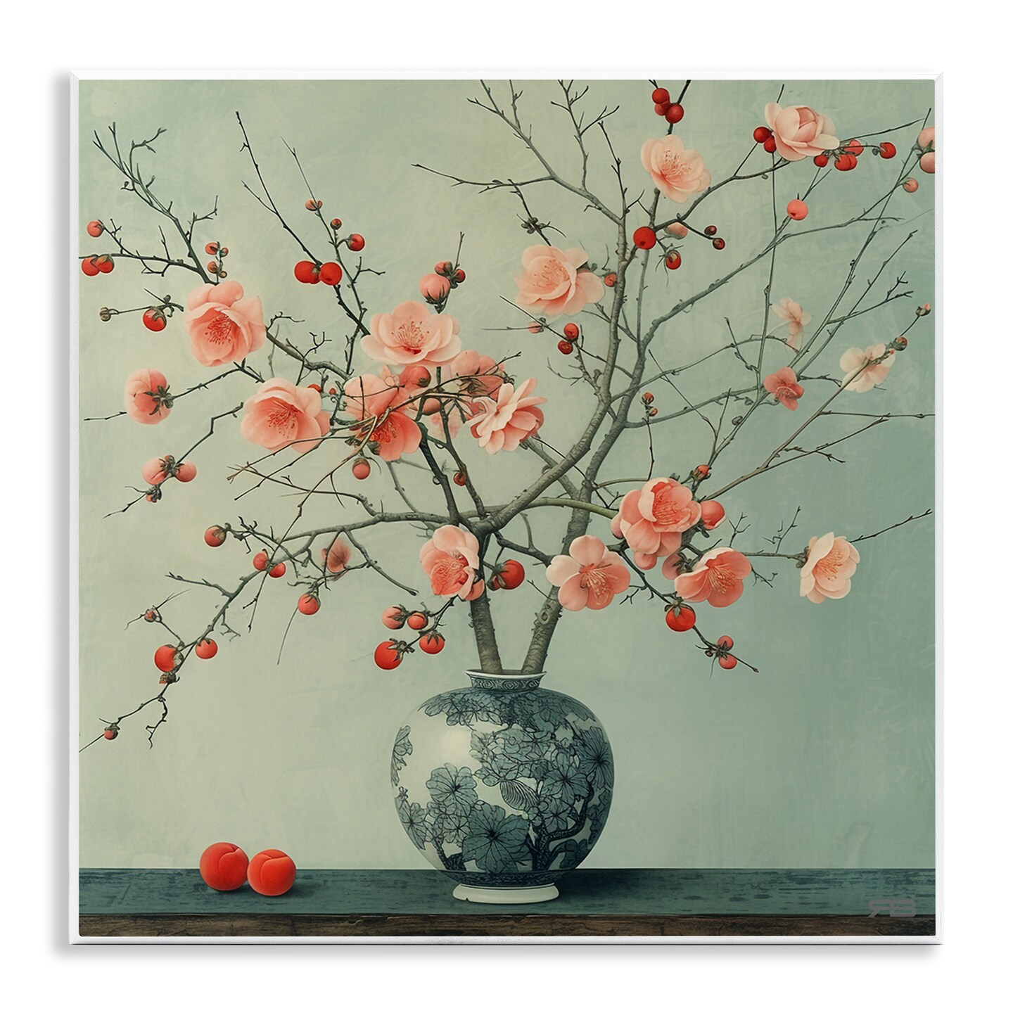Stupell Industries Historical Flower Vase Wall Plaque Art Design by Roozbeh Bahramali