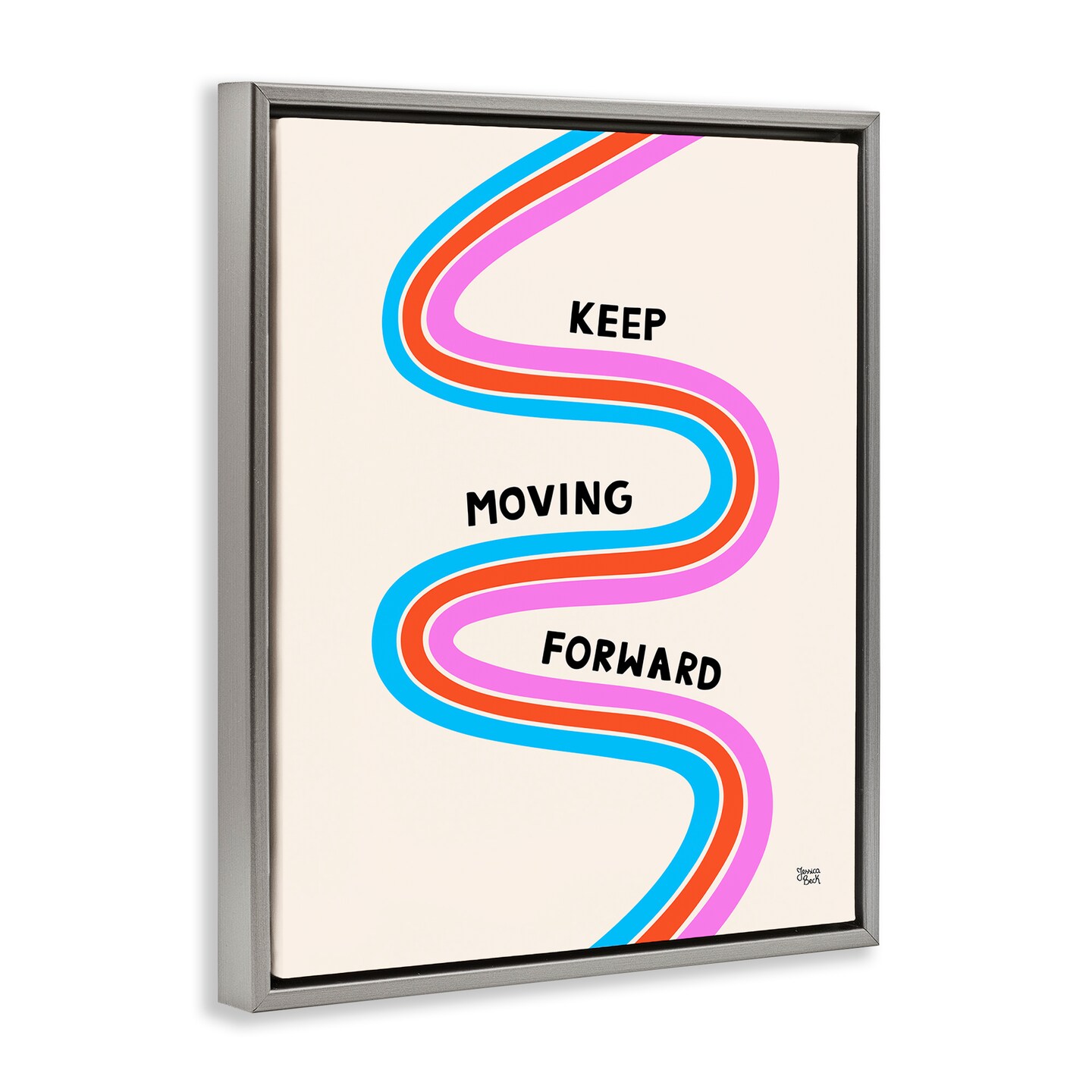 Stupell Industries Keep Moving Forward Framed Floater Canvas Wall Art Design by Jessica Beck