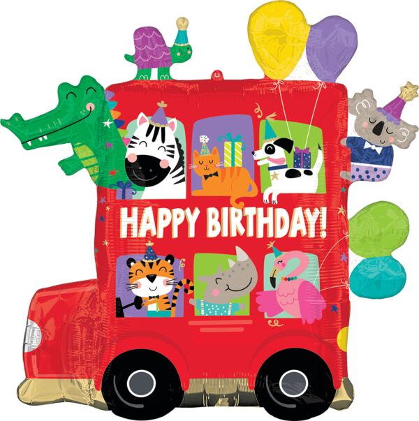 28&#x22; Party Bus Birthday Balloon
