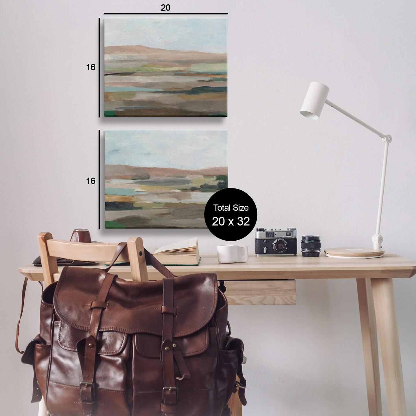 Stupell Industries Neutral Abstract Landscape 2 pc Canvas Wall Art Set Design by Ethan Harper