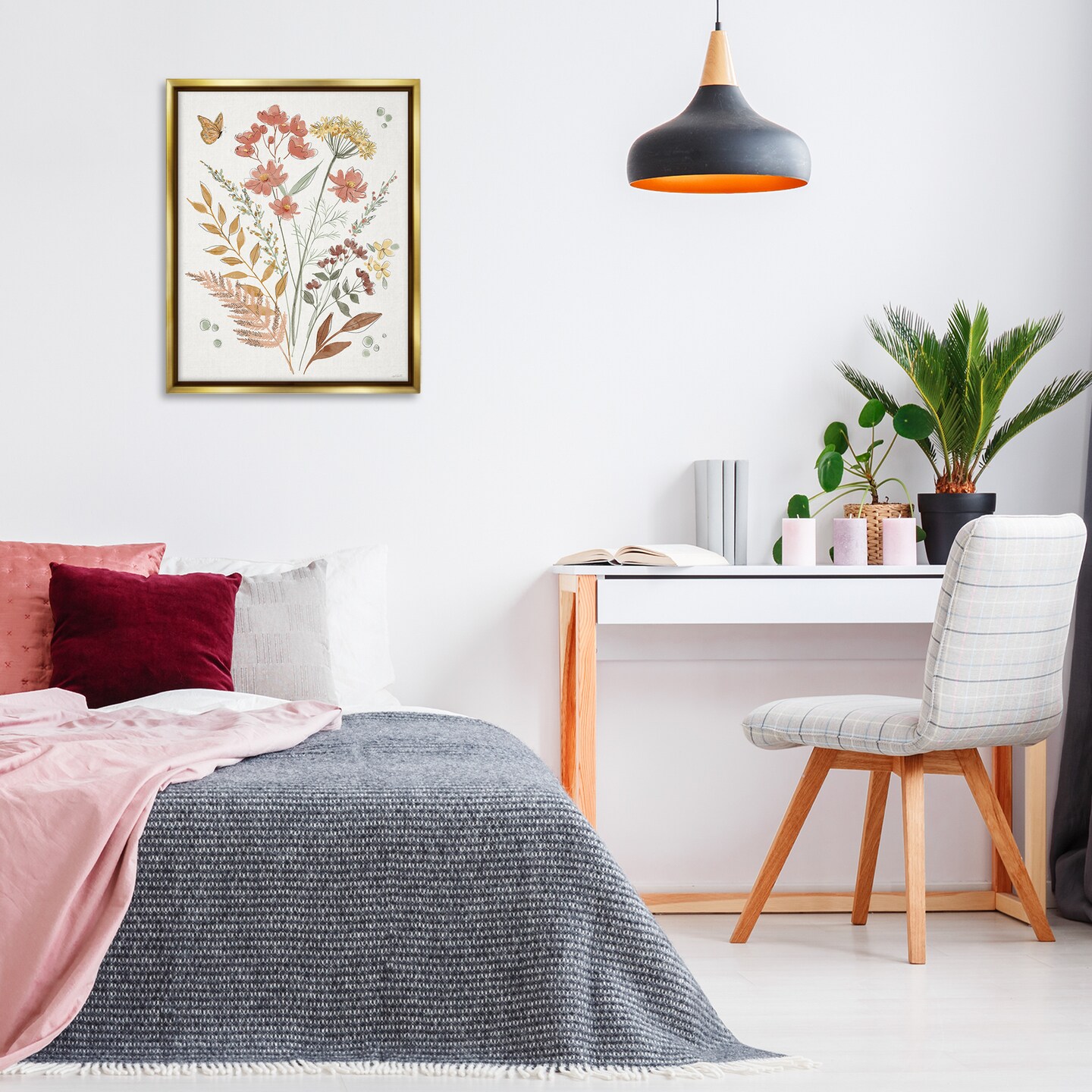Stupell Industries Full Bloom Botanicals Framed Floater Canvas Wall Art Design by Anne Tavoletti