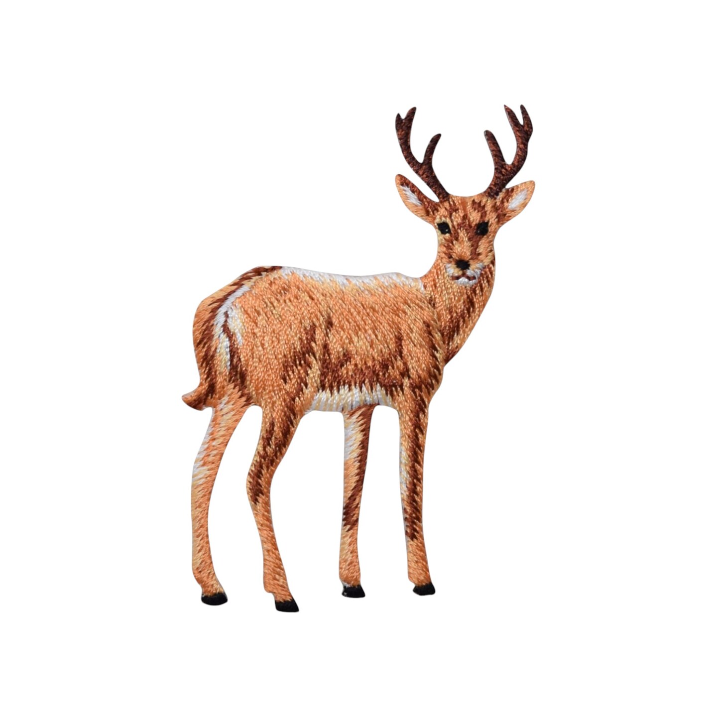 Deer, Full Body, Walking Right, Realistic Animals, Embroidered, Iron on Patch