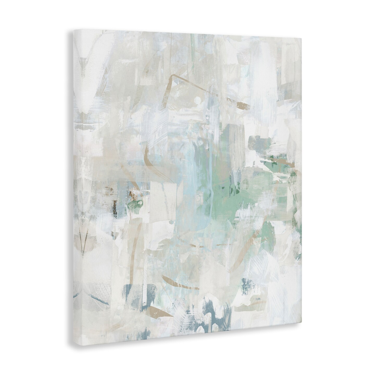 Stupell Industries Faded Abstract with Green Canvas Wall Art Design by June Erica Vess