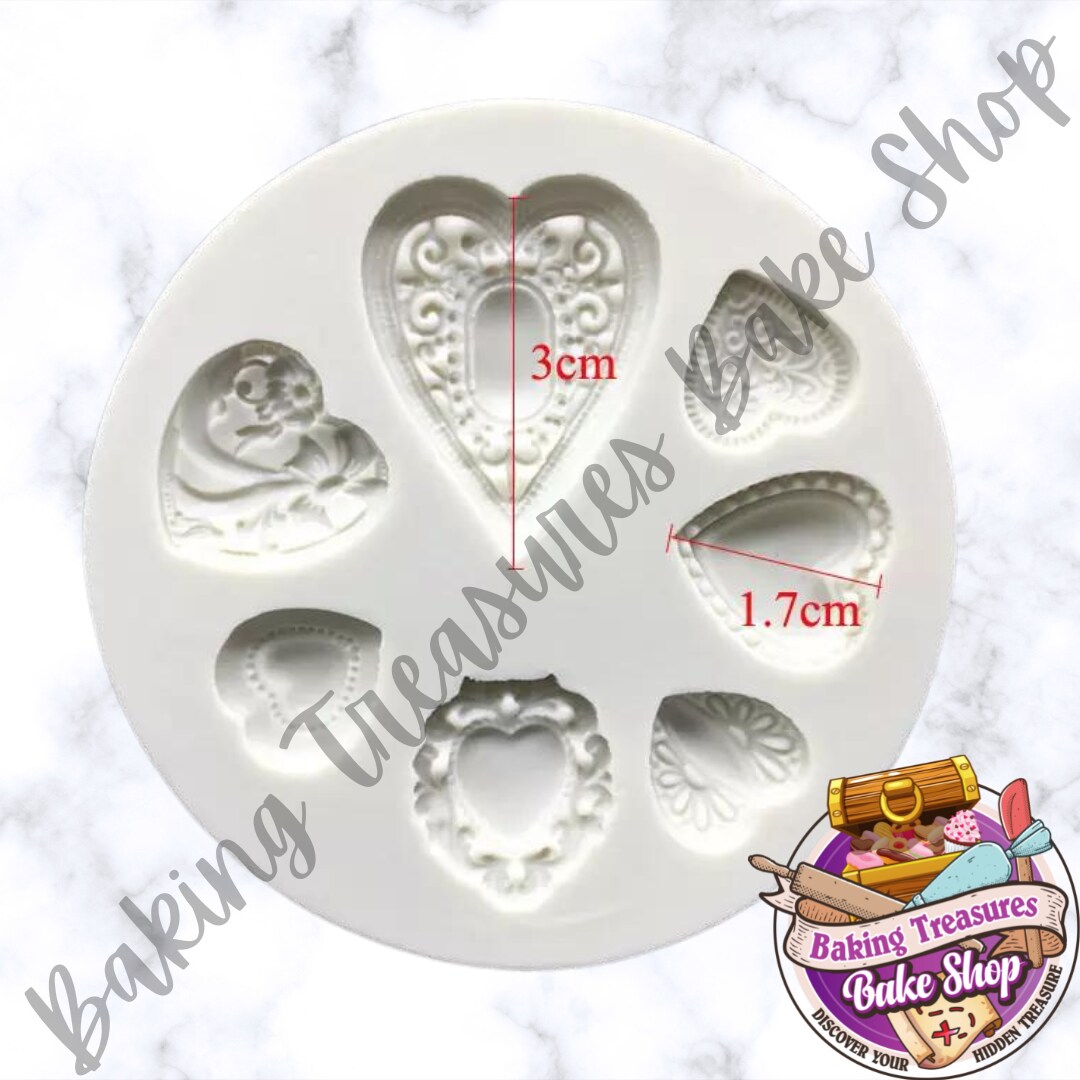 Valentine&#x27;s Heart 7 Cavity Silicone Mold