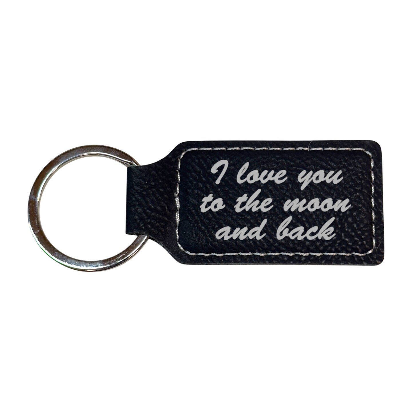 Keychain - Rectangle - I love you to the moon and back - Leather Keychain - Rectangle - I love you to the moon and back - Leather