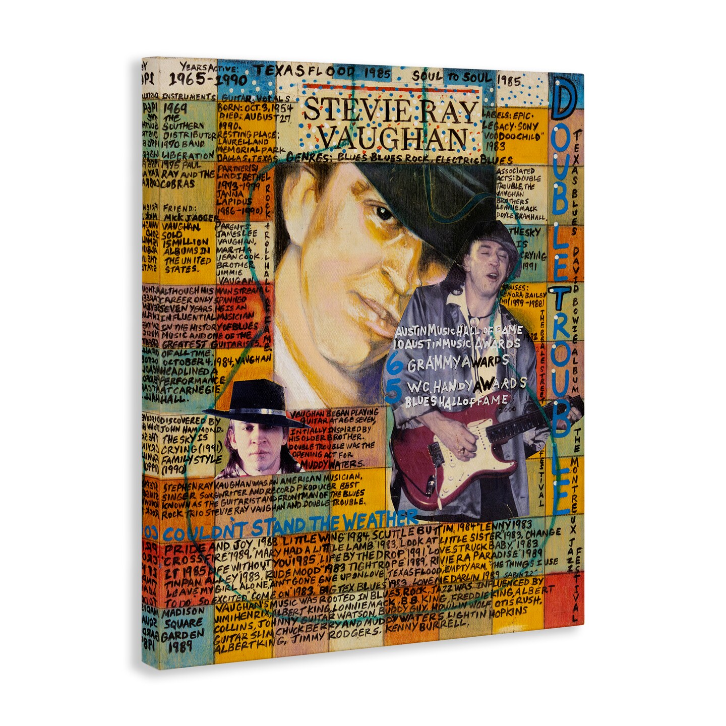 Stupell Industries Stevie Ray Vaughan Collage Canvas Wall Art Design by Sabin