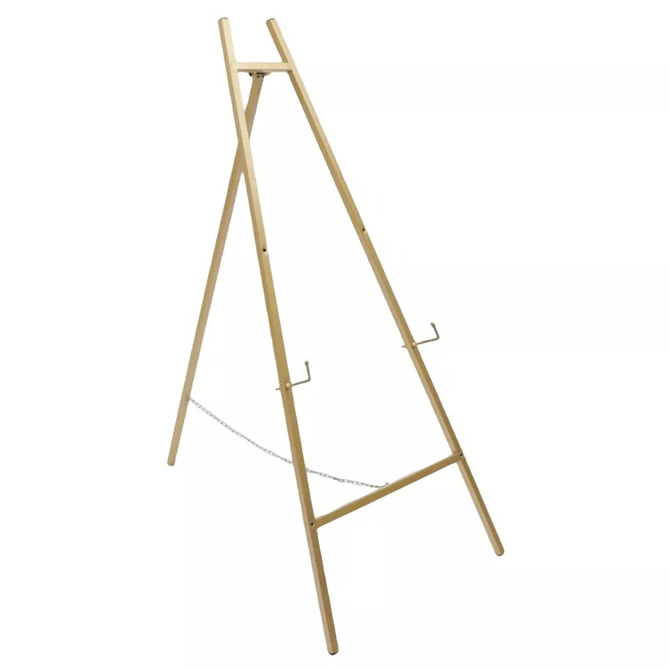 Tall Steel Pipe Floor Easel Stand for Decorative Display Large Gold Wed Portable