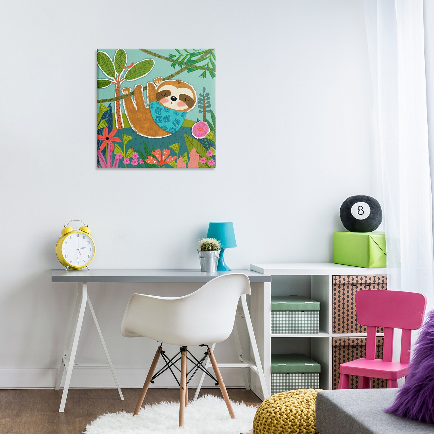 Stupell Industries Sleepy Sloth in Nature Canvas Wall Art Design by Tina Finn
