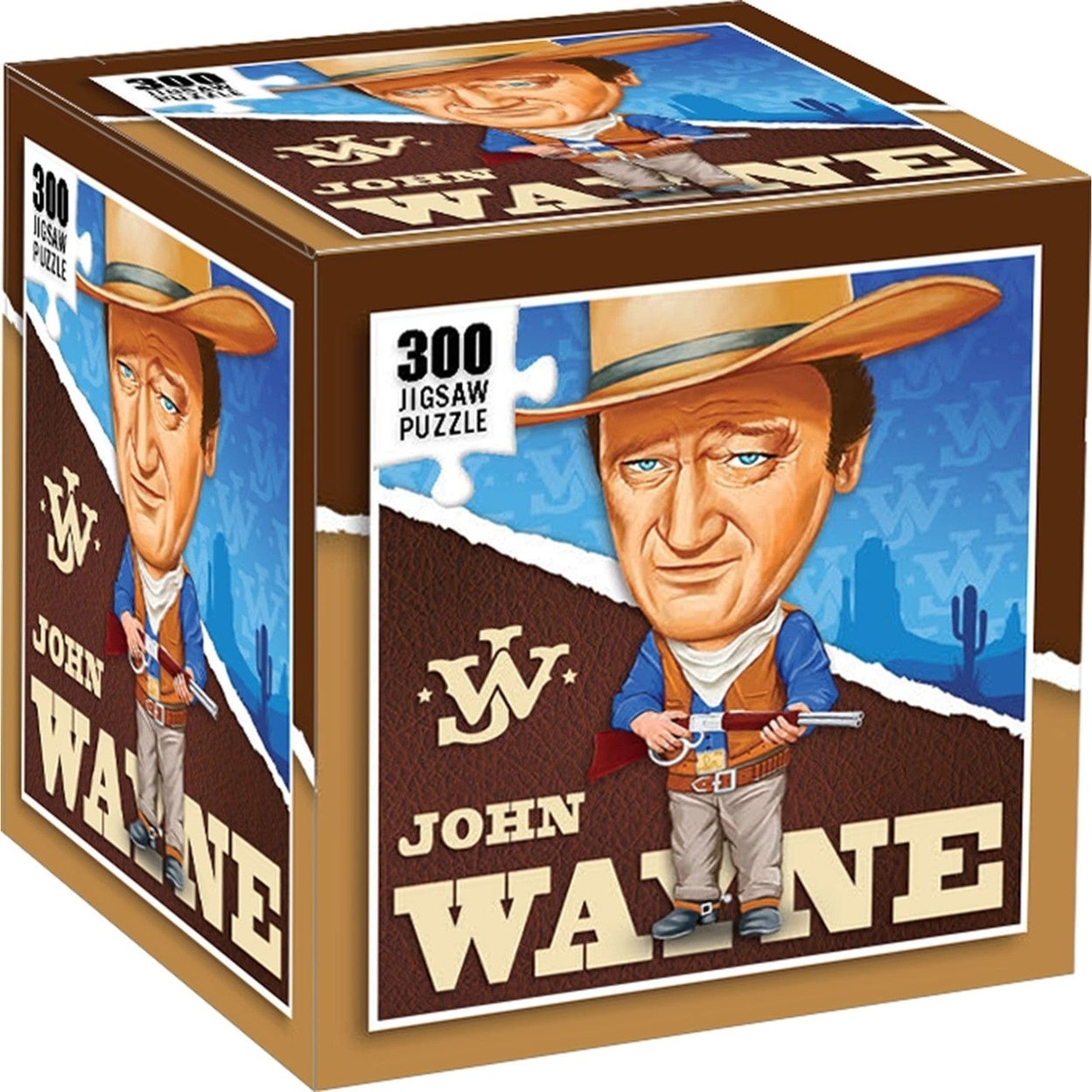John Wayne 300 Piece Jigsaw Puzzle Wild West Caricature Design Collectible