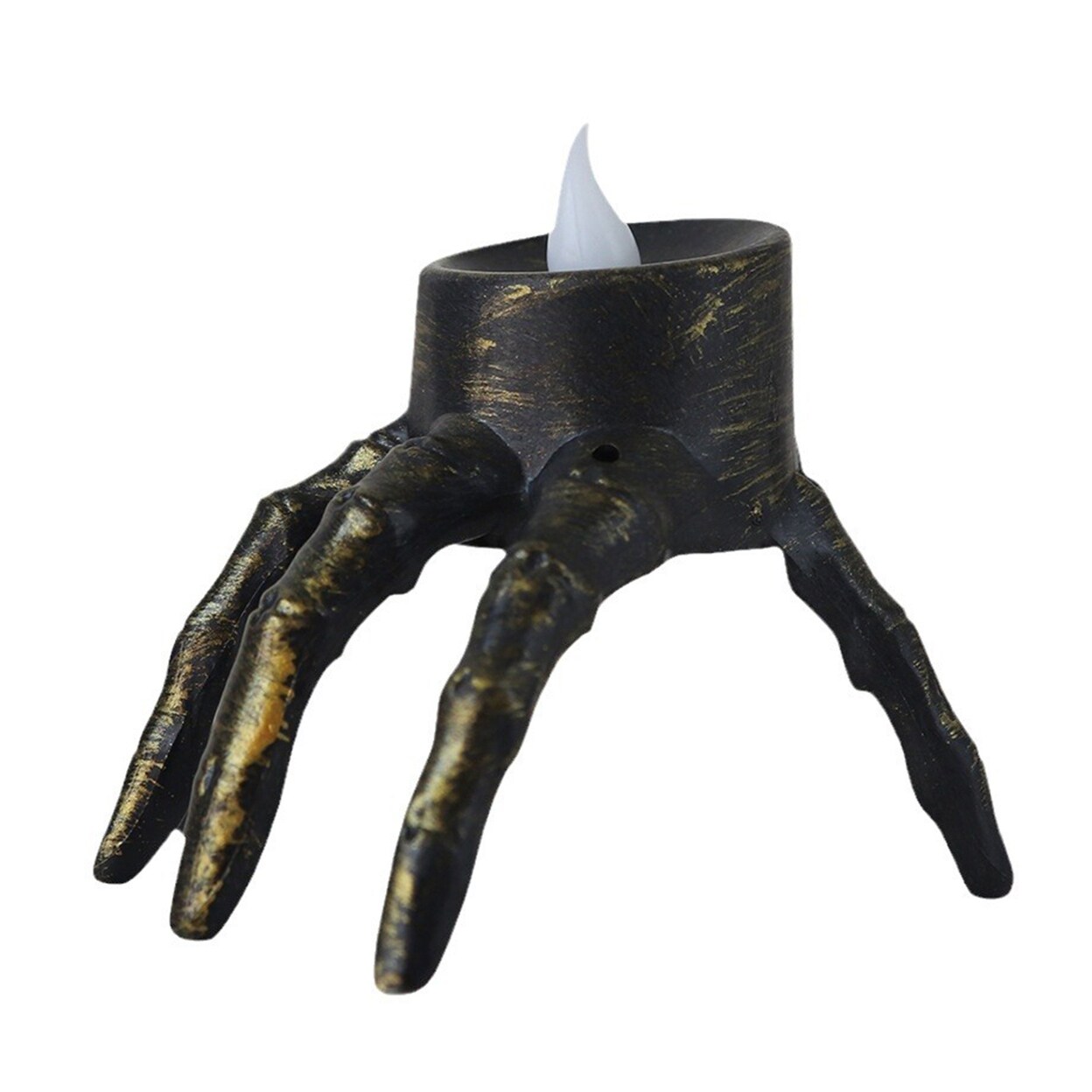 Halloween Candle Holder Light Warm Night Lighting Tea Light Skeleton Hand Halloween Prop For Home Party Haunted House