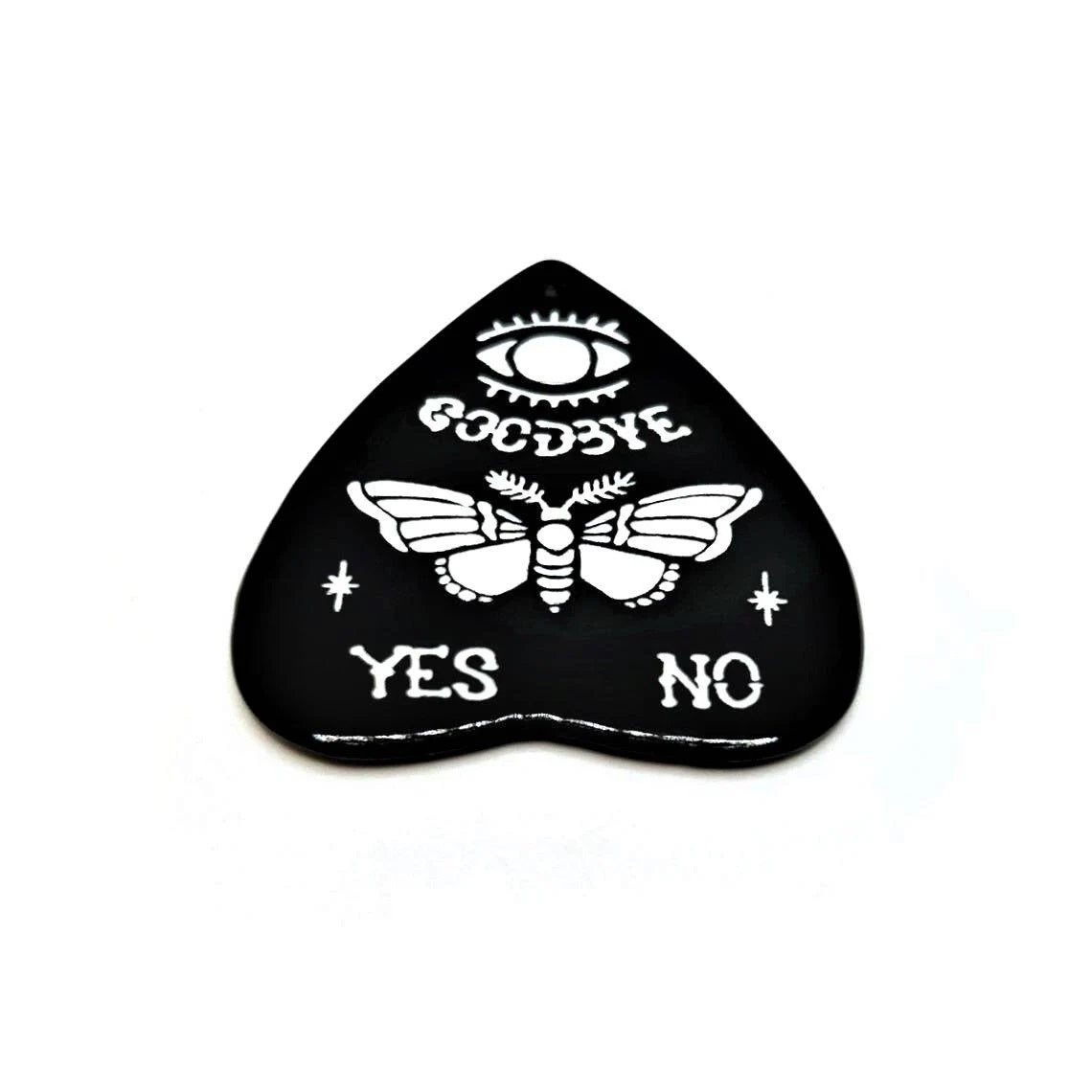 1, 4 or 20 Pieces: Black and White Moth Ouija Planchette Charms - Double Sided