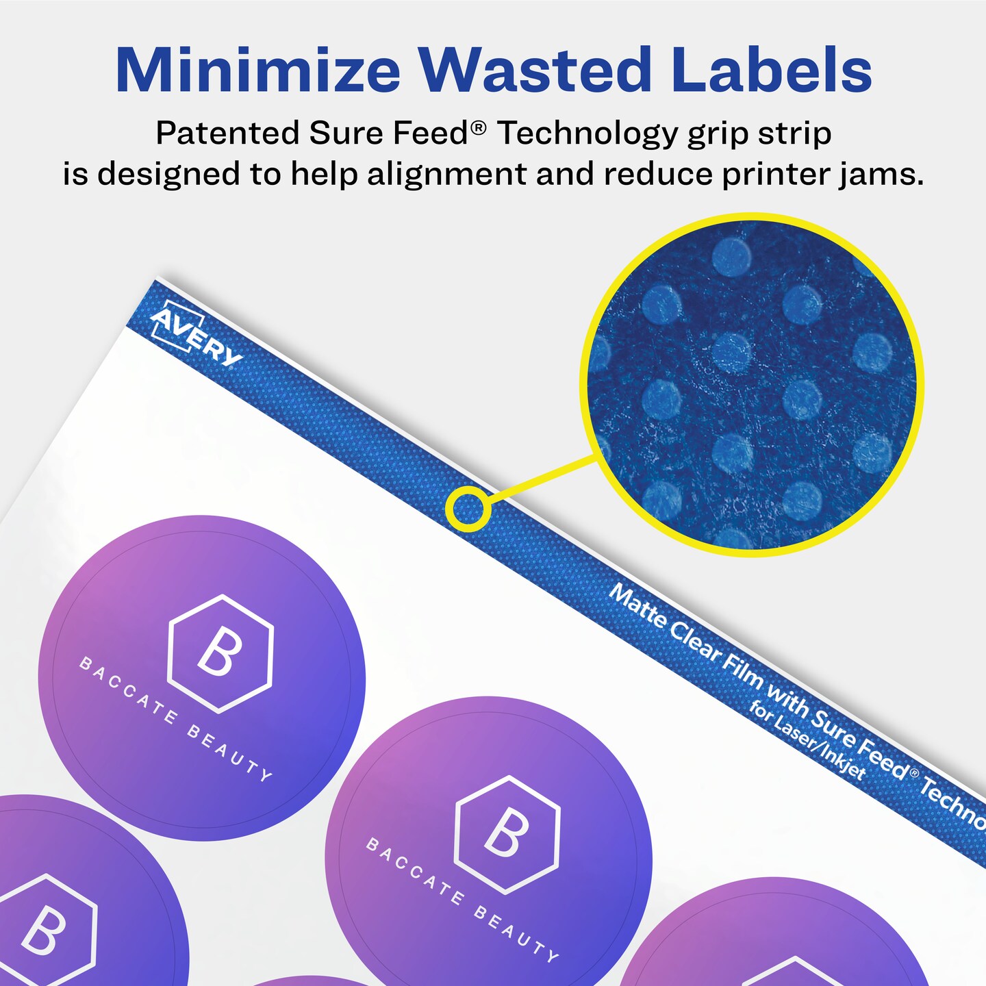Avery Matte Clear Labels,  1-2/3&#x22; diameter Round