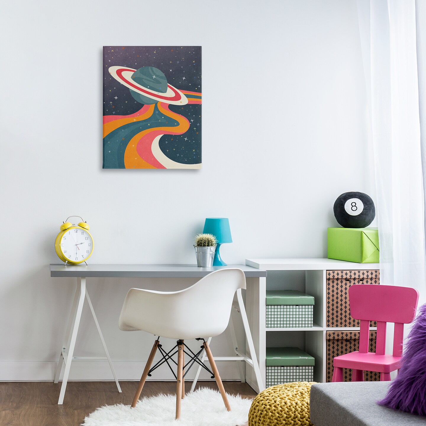 Stupell Industries Retro Space Planet Canvas Wall Art Design by Nataly White