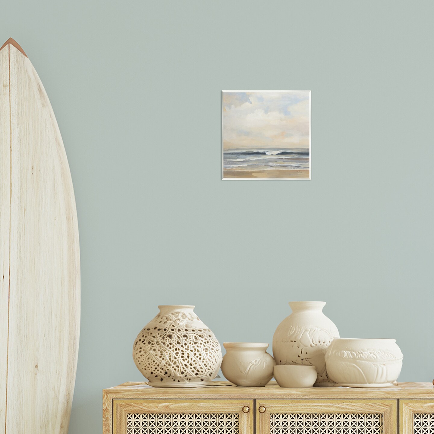 Stupell Industries Misty Haze Shoreline Wall Plaque Art Design by Silvia Vassileva
