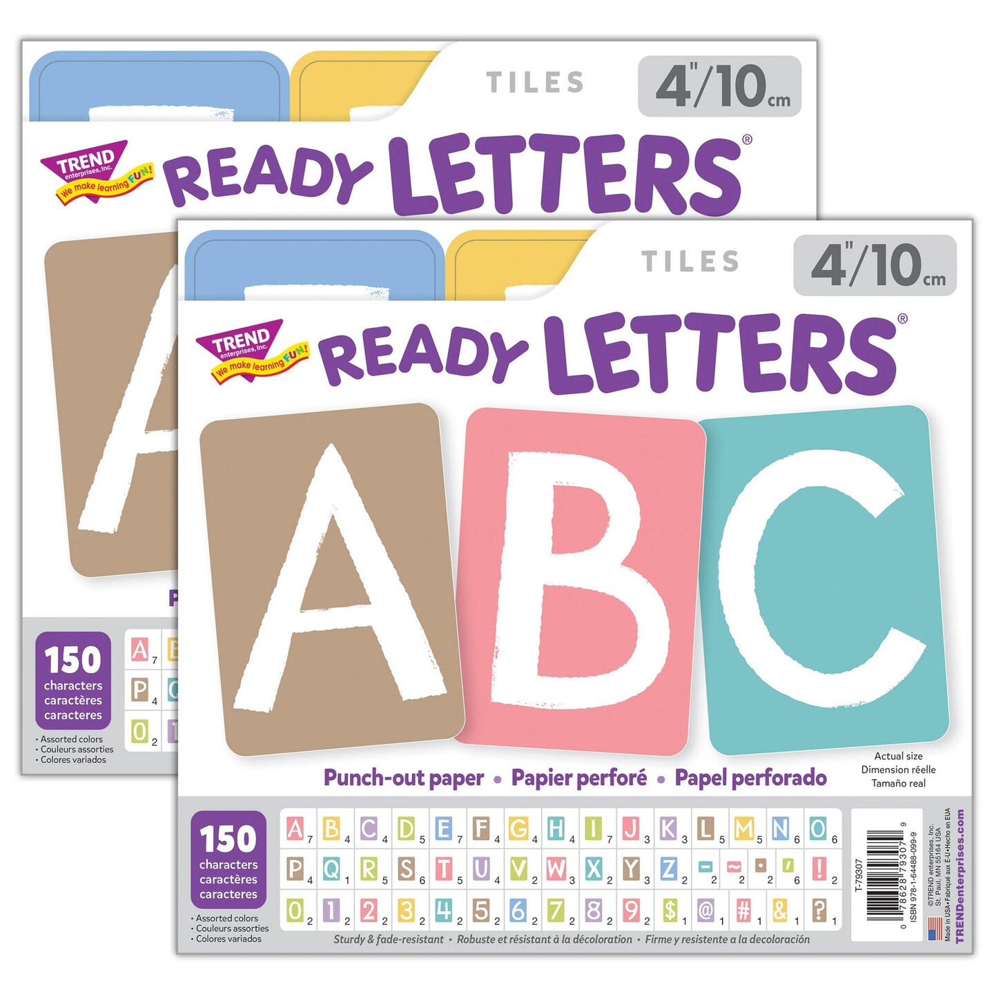 Garden Path 4&#x22; Tiles Uppercase Ready Letters&#xAE;, 150 Pieces Per Pack, 2 Packs