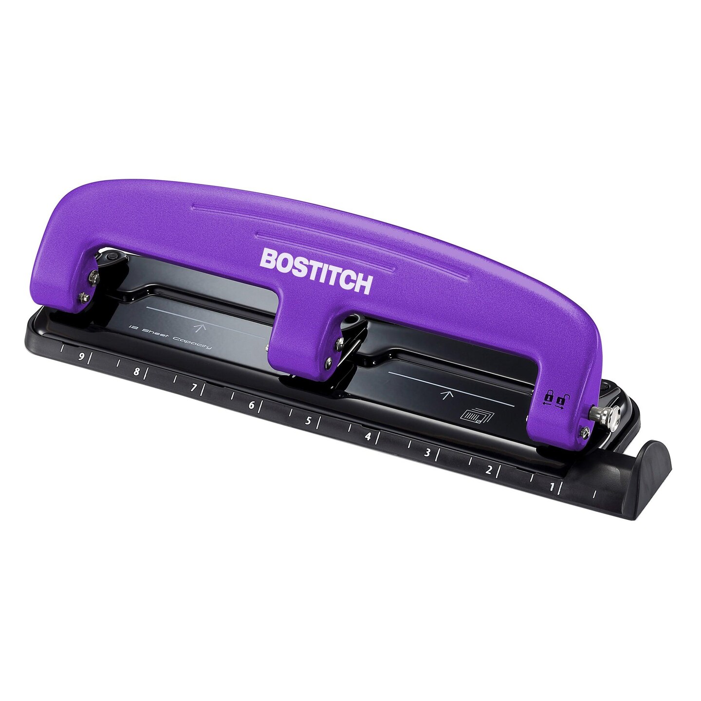 EZ Squeeze&#x2122; 3-Hole Punch, 12 Sheets, Purple