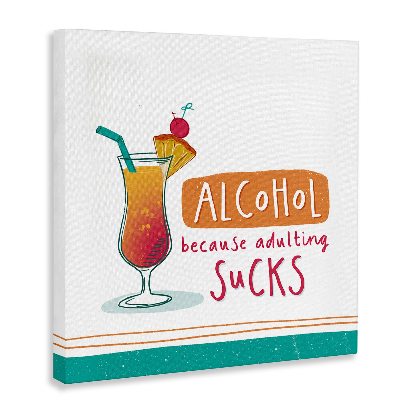 Stupell Industries Funny Adulting Phrase Canvas Wall Art Design by Courtney Morgenstern