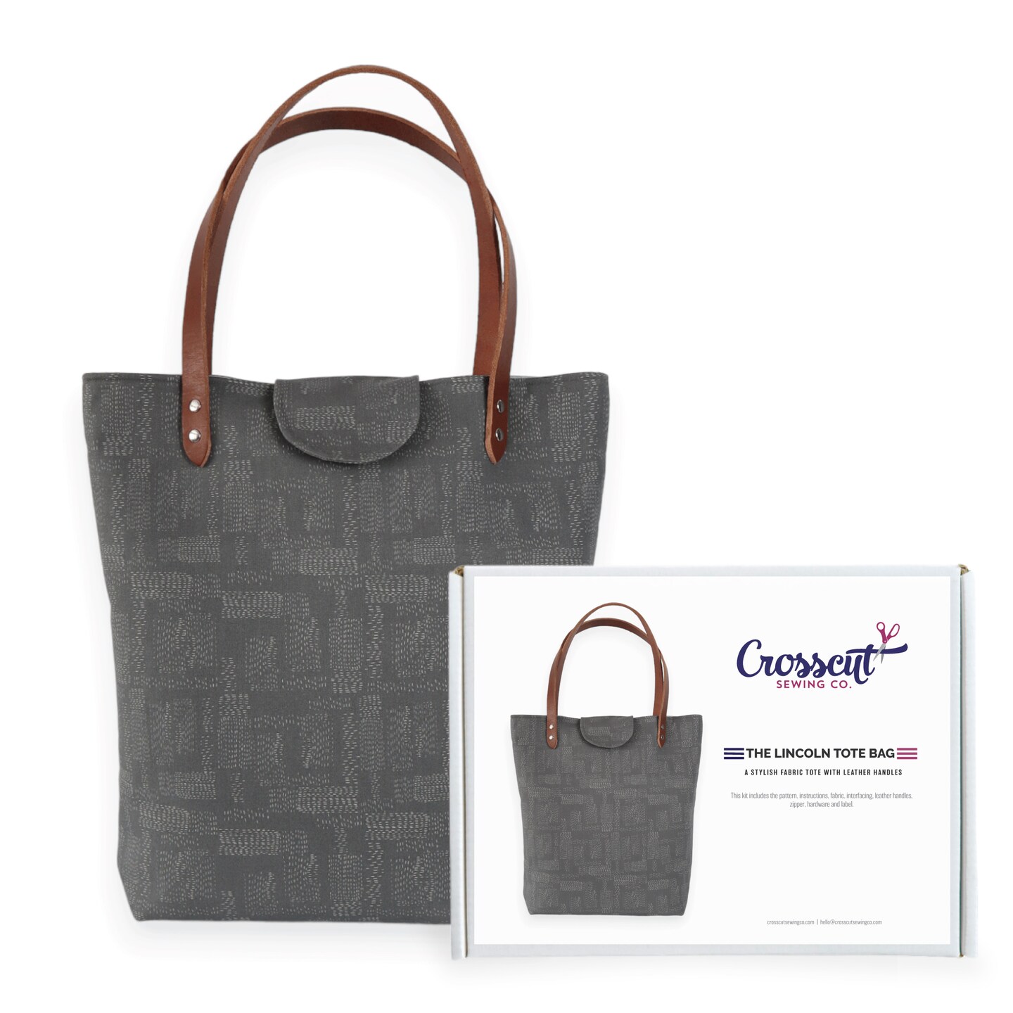 Crosscut Sewing Co.® Lincoln Tote Sewing Kit - Beginner Sewing Project Kit