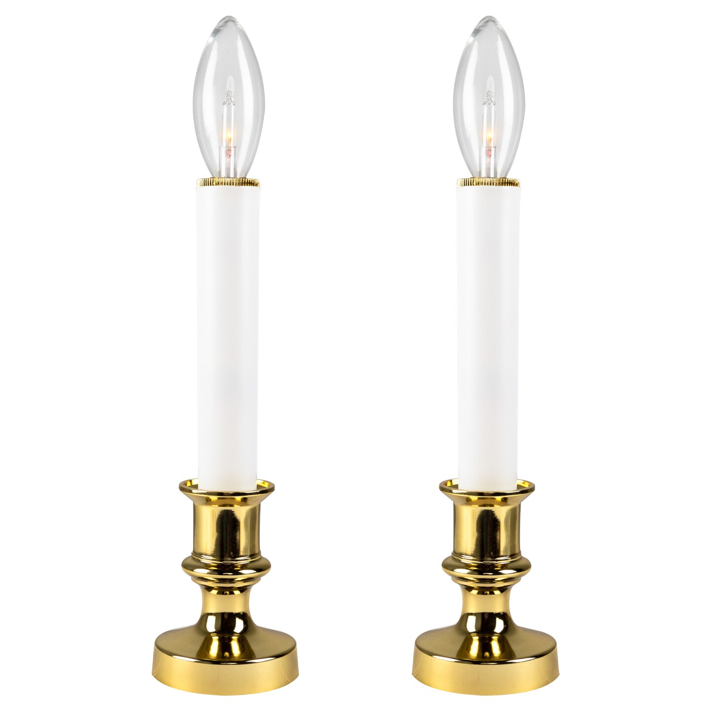 Northlight Single Light Window Candles - 9&#x22; - White - Set of 2