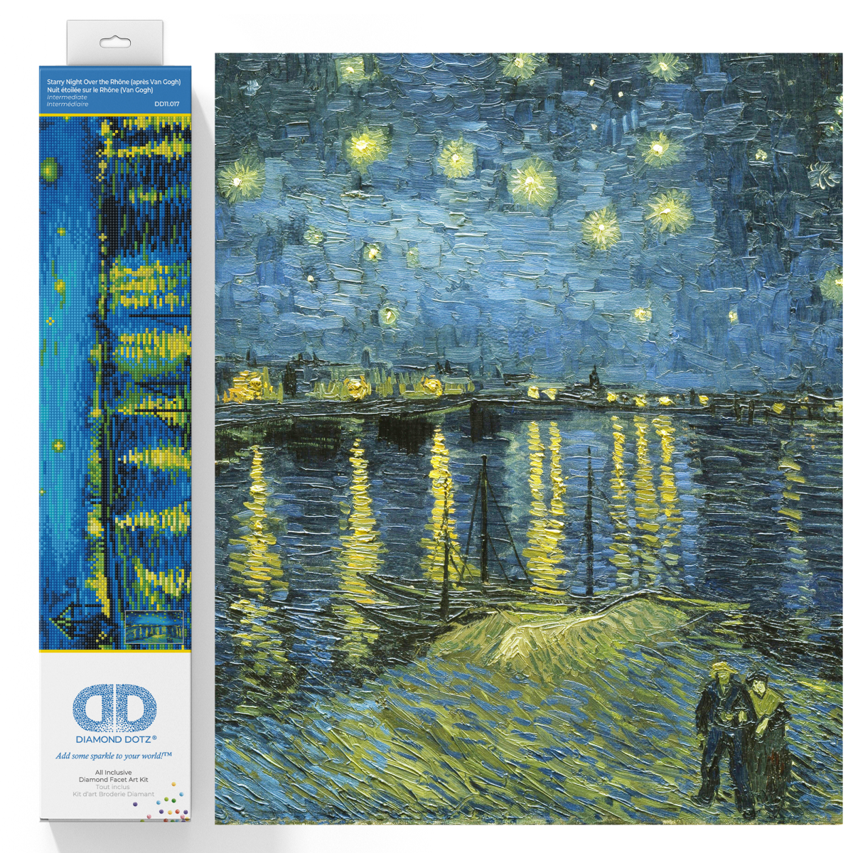Diamond Dotz Starry Night Over the Rh?ne (apr?s Van Gogh) Diamond Painting Kits for Adults - Diamond Art Kits a Relaxing Creative Craft Kit with Dotz Gems