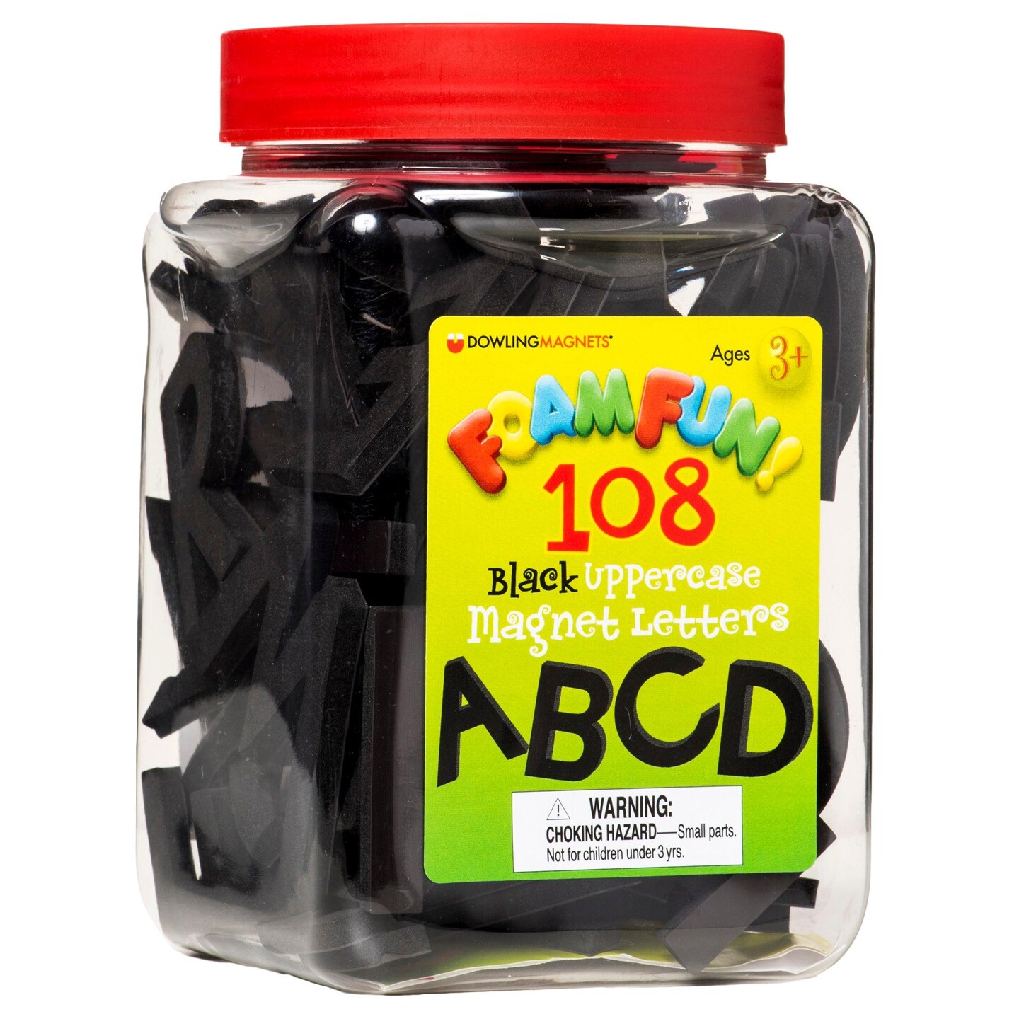 Foam Fun!&#x2122; Uppercase Black Magnetic Letters, 108 Pieces