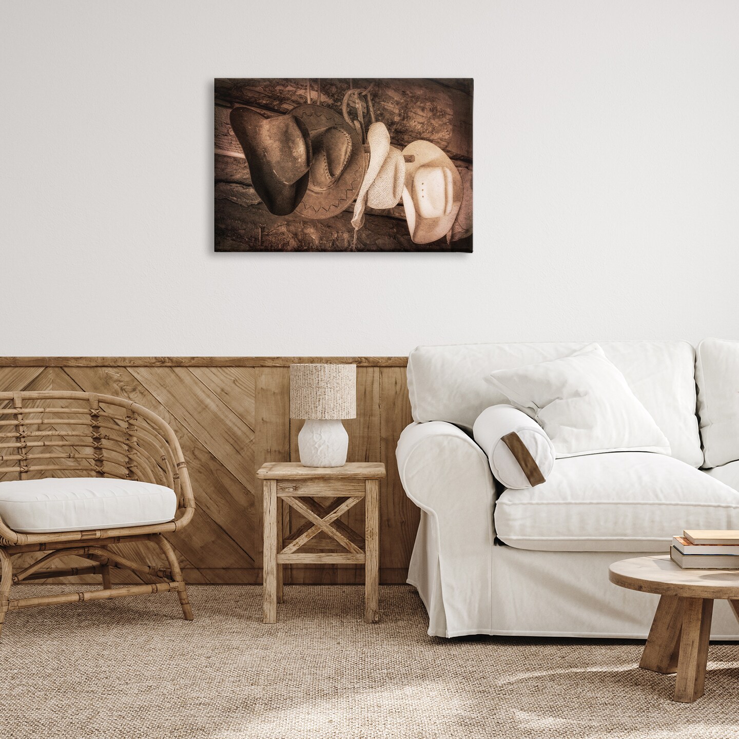 Stupell Industries Rustic Cowboy Hats Canvas Wall Art Design by Danita Delimont