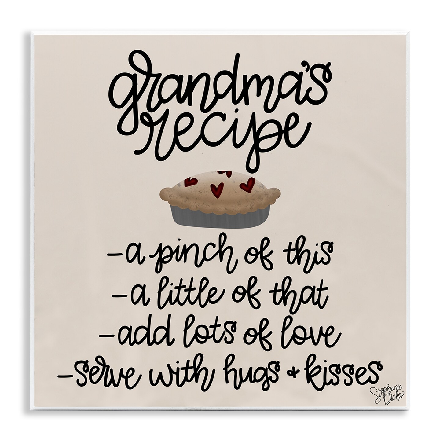 Stupell Industries Grandma&#x27;s Dessert Recipe Wall Plaque Art Design by Stephanie Dicks
