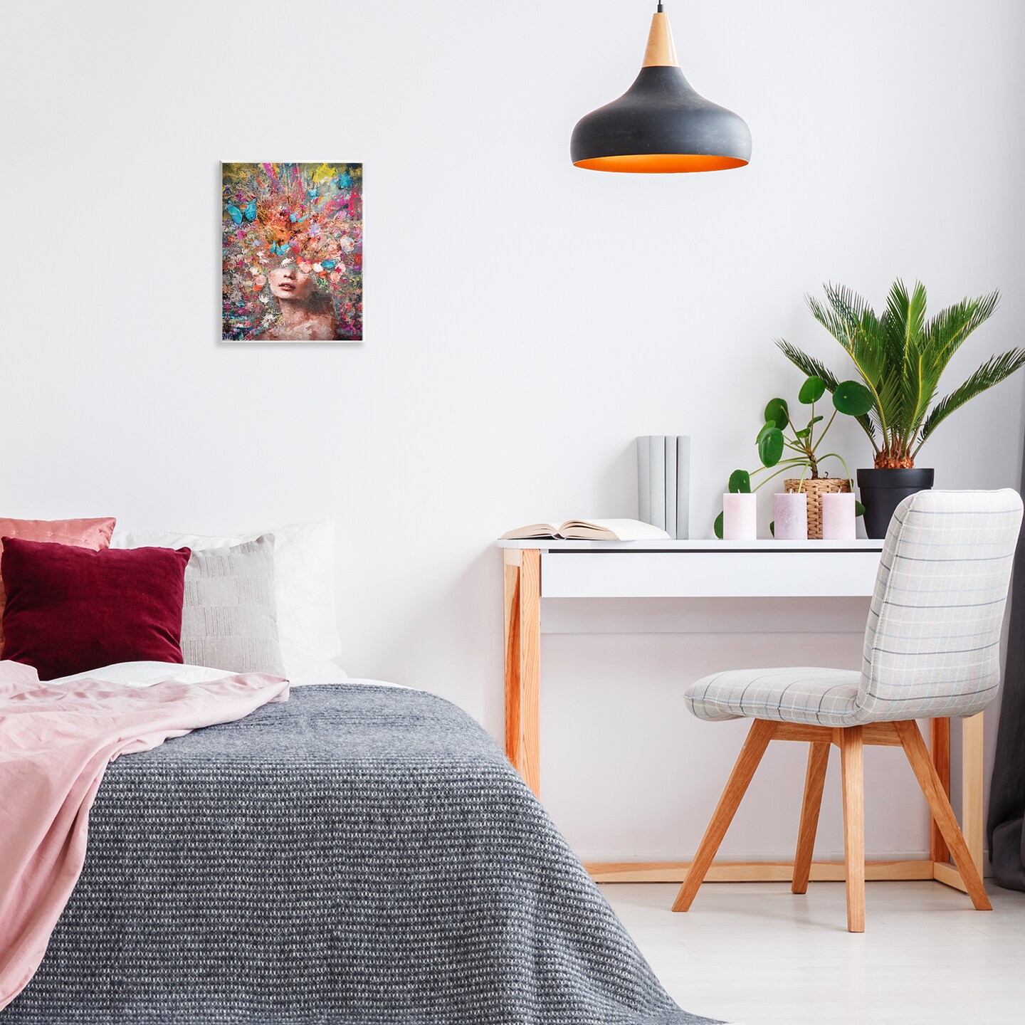 Stupell Industries Abstract Painterly Floral Face Wall Plaque Art Design by Reinders