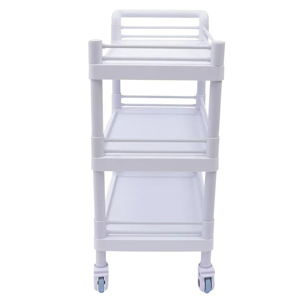 Medical Lab Trolley Cart 3 Tier Spa Rolling Shelf Beauty Salon Storage Organizer