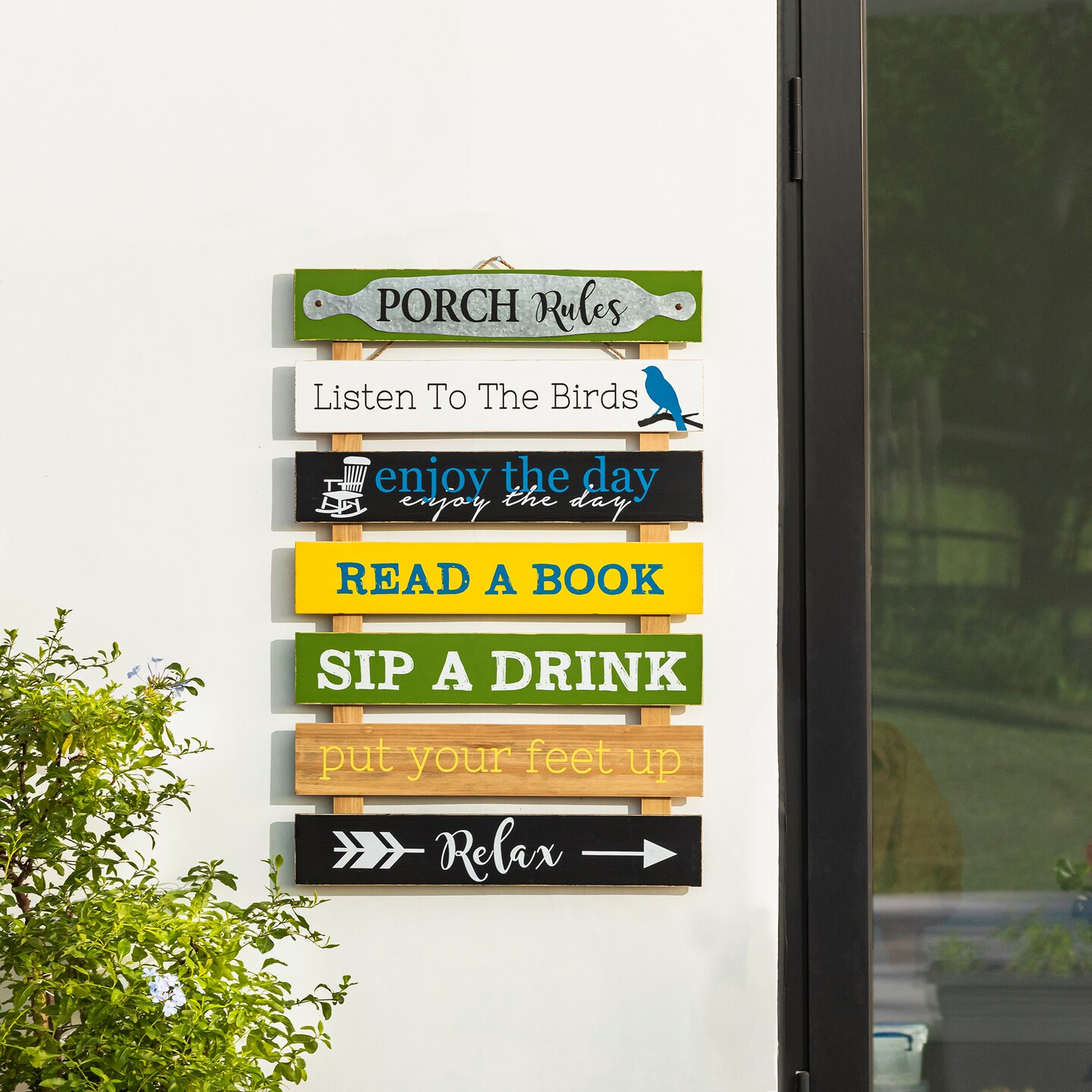 36.25&#x22;H Oversized Solid Wood Pallet Porch Rules Wall Sign