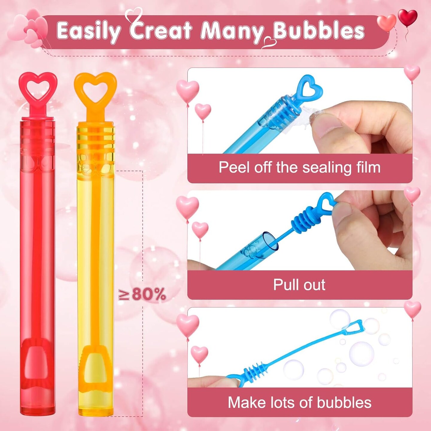 Valentines Day Mini Bubble Wands Valentines Party Favors for Kids 30PCS Valentines Heart Bubbles Bulk for Wedding Classroom Prizes Goodie Bag Stuffers Valentines Day Gifts for Kids Toddler Girls Boys