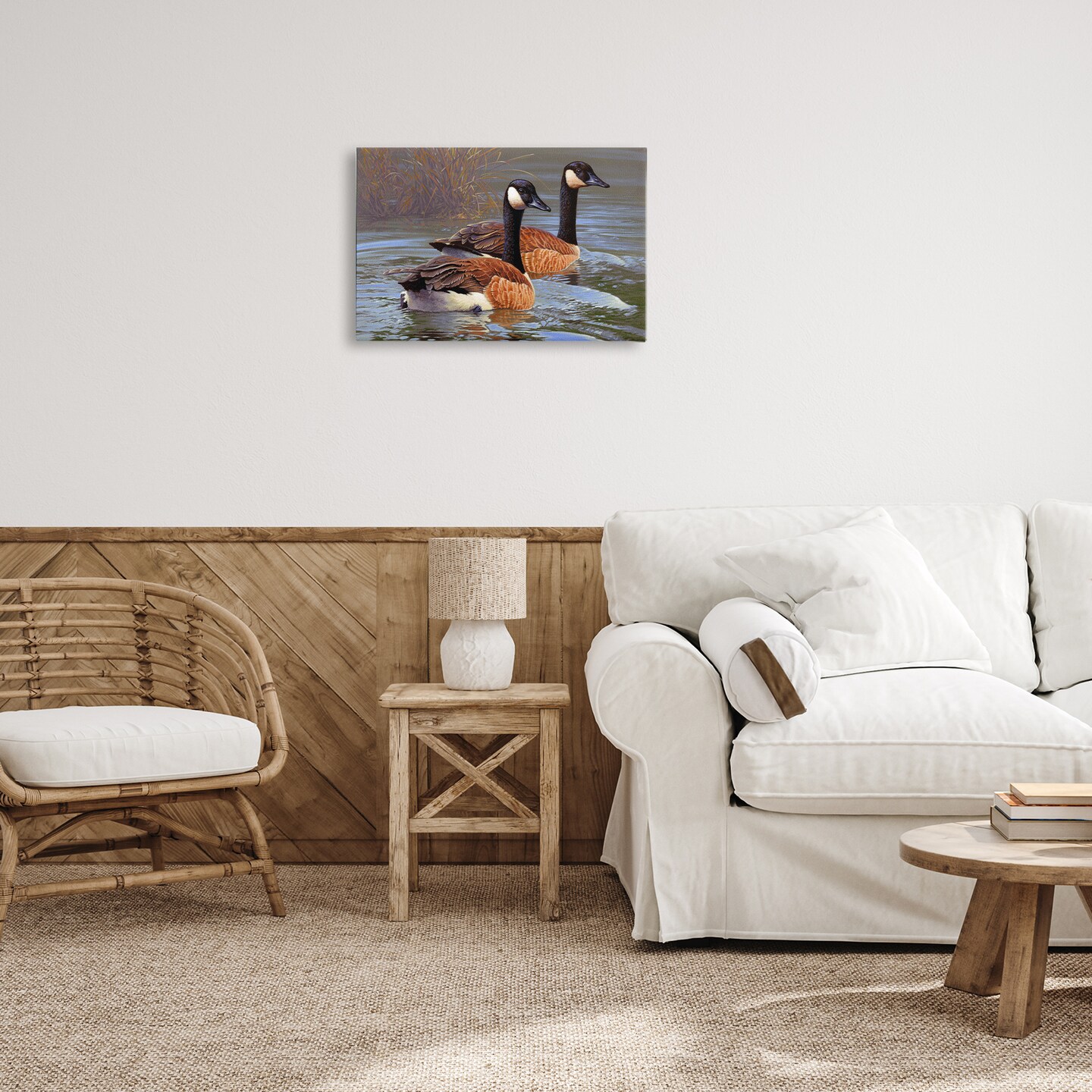 Stupell Industries Backwater Canada Geese Canvas Wall Art Design by Rod Lawrence