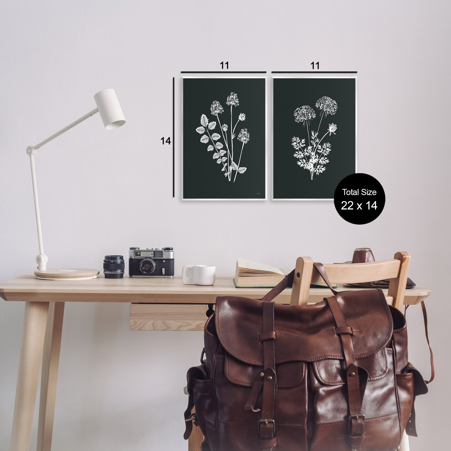 Stupell Industries Black and White Flower Cluster 2 pc Wall Plaque Art Set Design by House Fenway