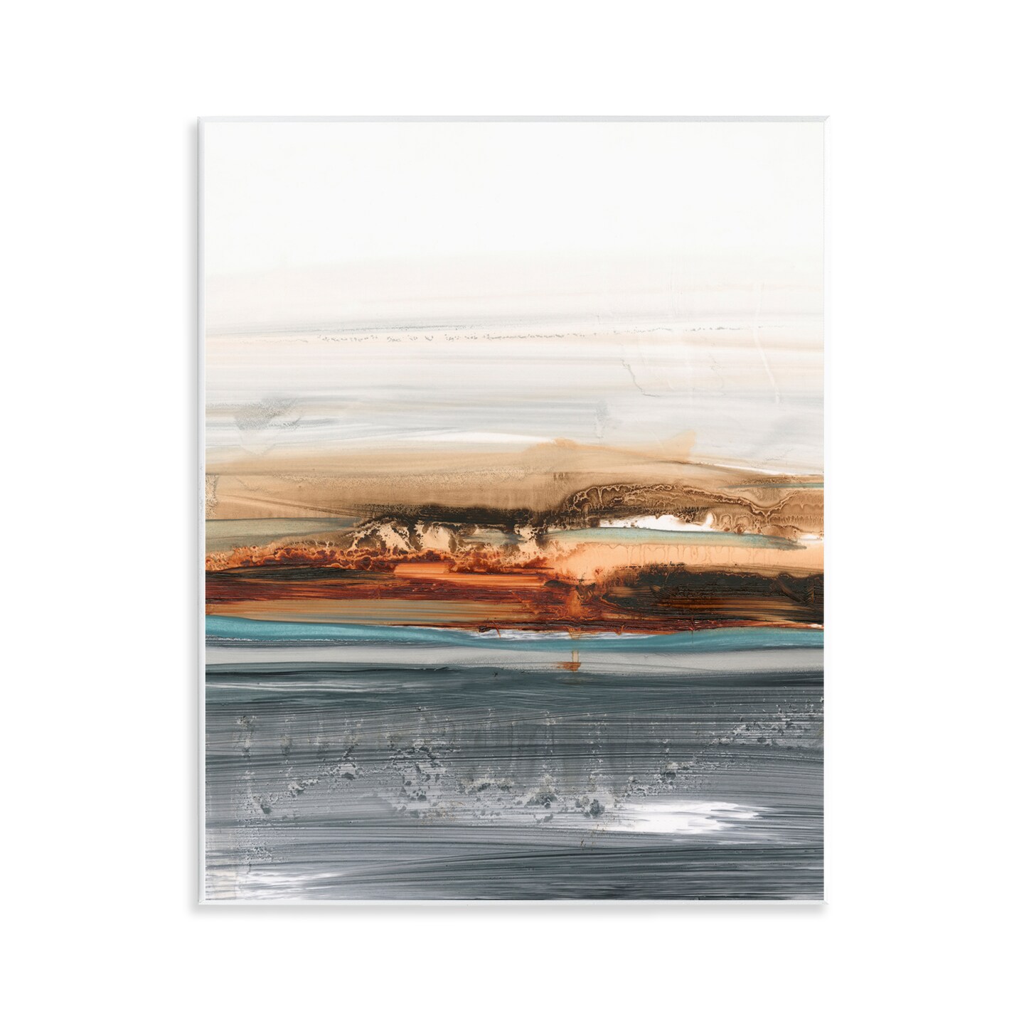 Stupell Industries Abstract Paint Streaked Sea Wall Plaque Art Design by Victoria Barnes