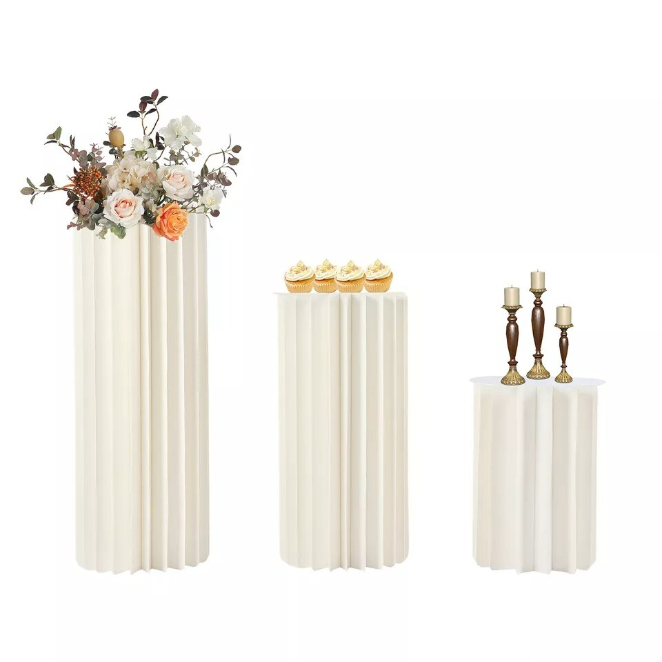 Foldable Centerpieces Cardboard Vase 3pcs Cylinder Flower Vase Stand Centerpiece