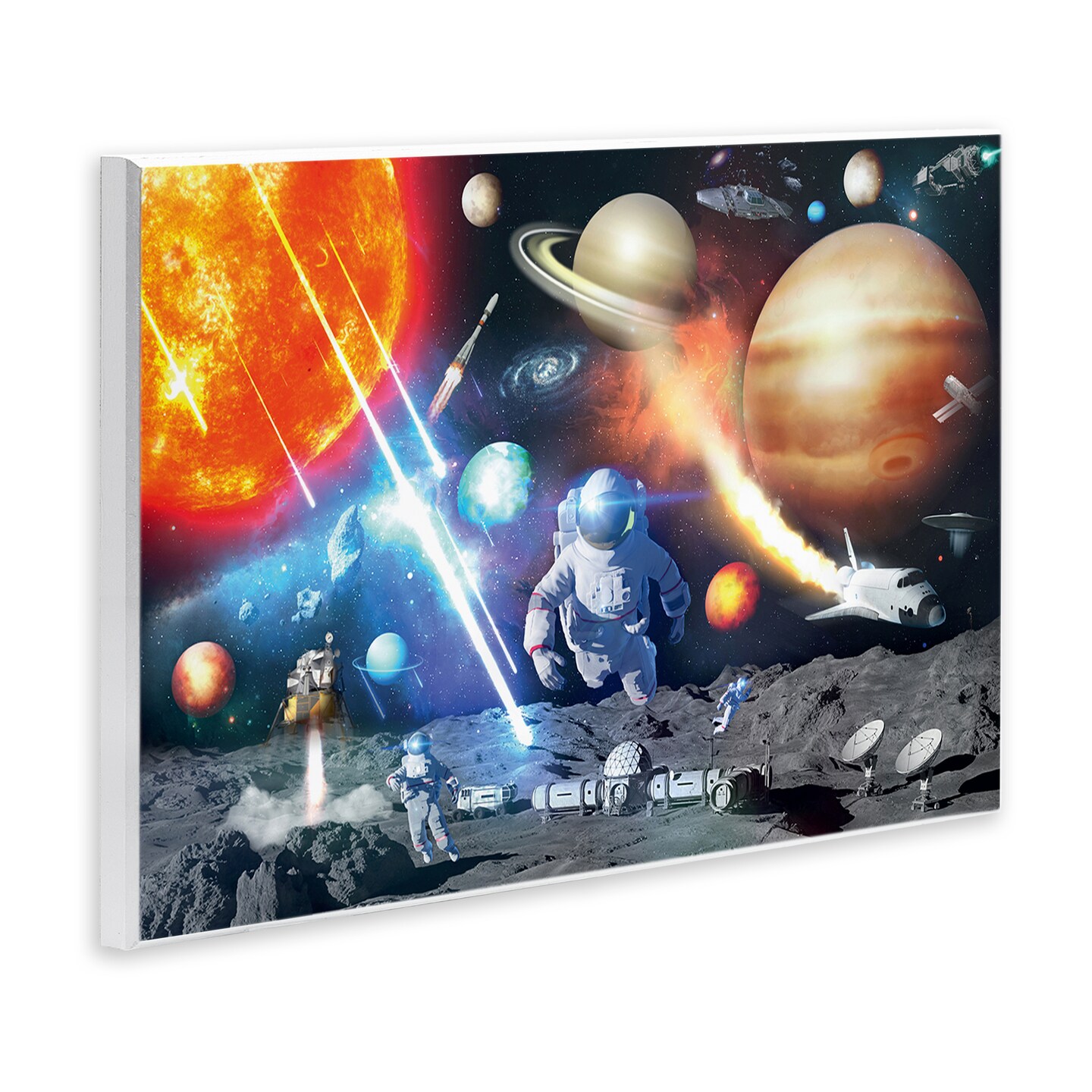 Stupell Industries Space & Astronauts Collage Wall Plaque Art Design by Reinders