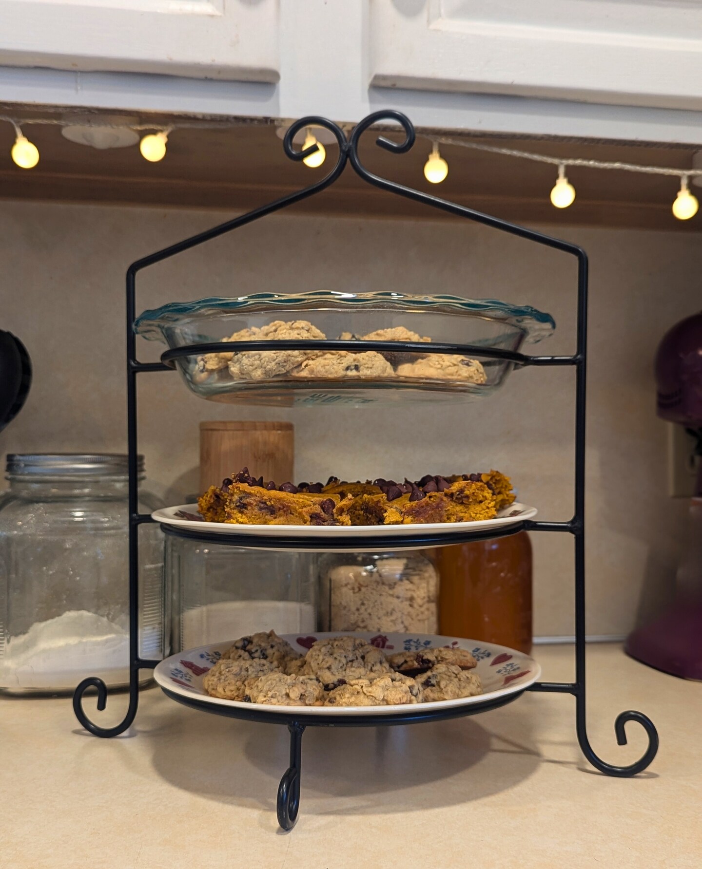 Pizza Stands For Party 3 Tier Pie Plate Stand - Solid Satin Black ...