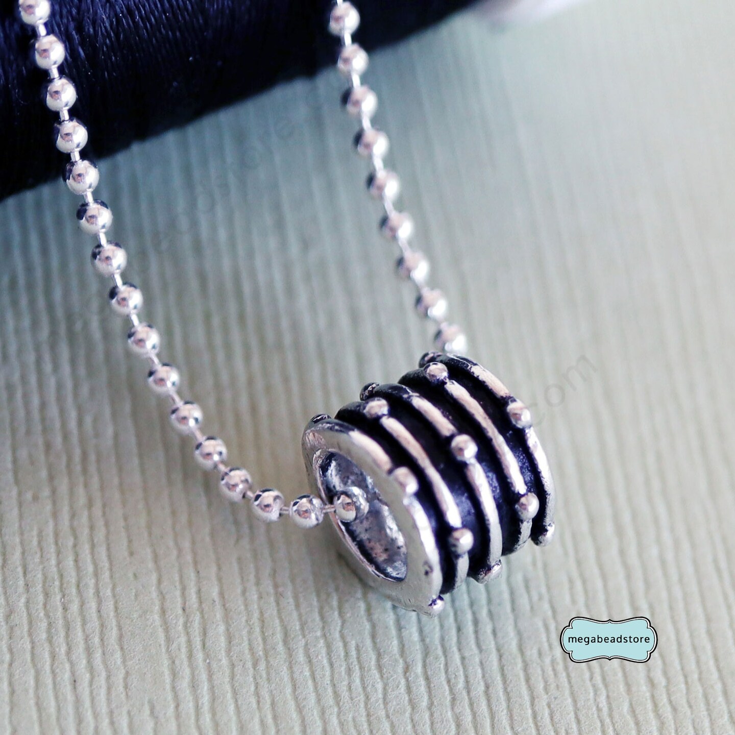 hole) Sterling Silver Pendant Slider Bead 18