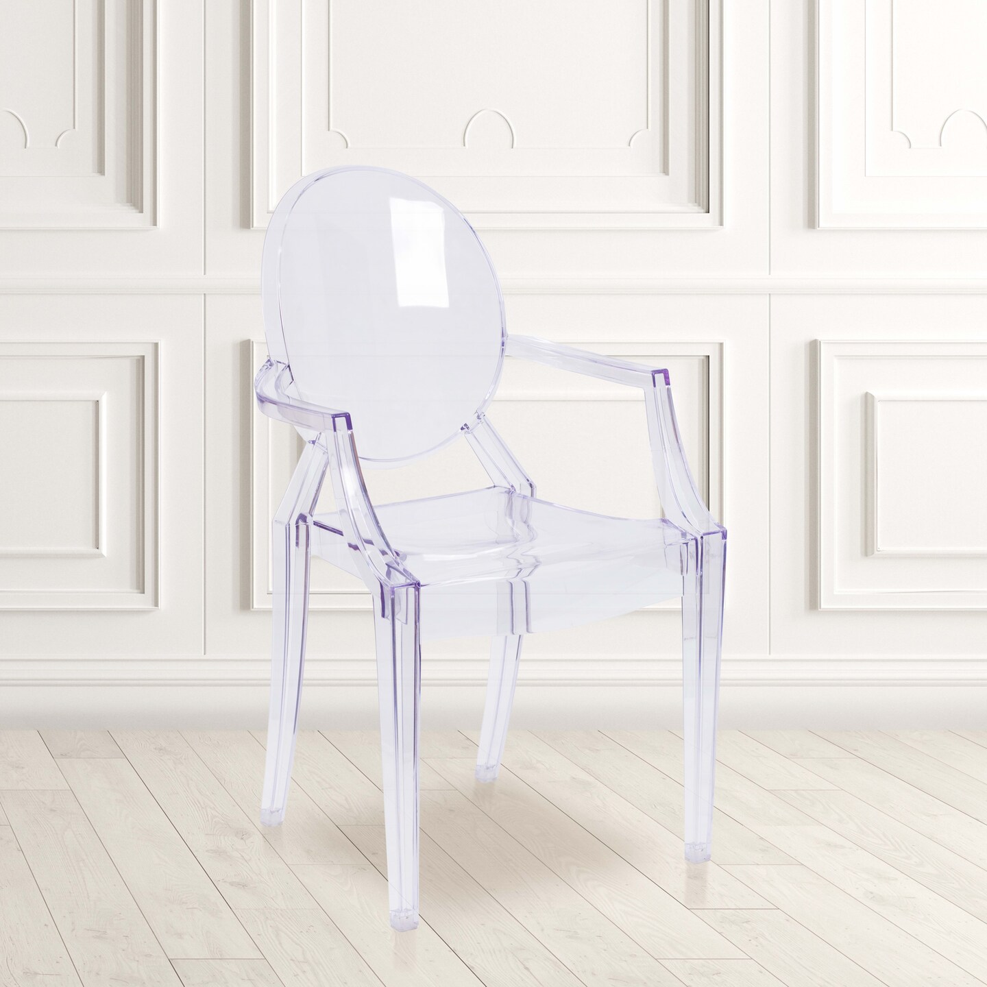 Emma and Oliver 4 Pack Ghost Chair with Arms