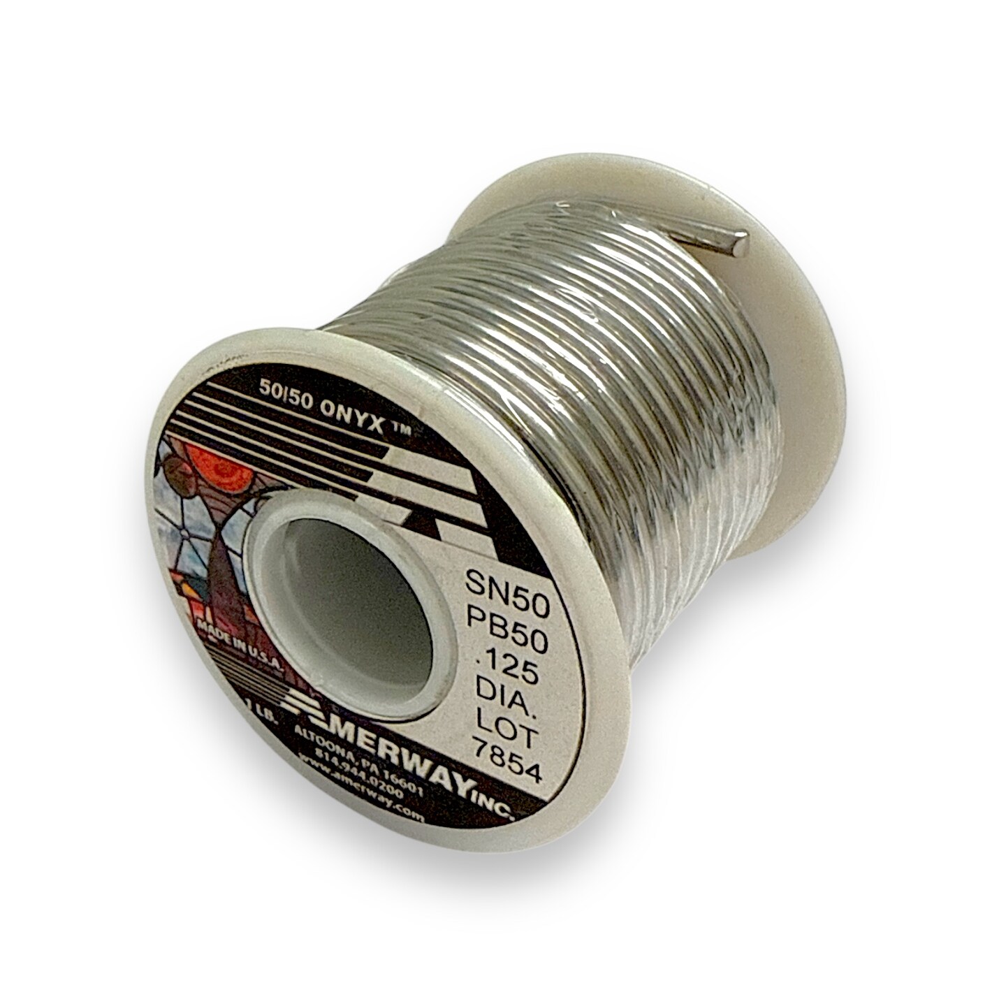 AMERWAY 50/50 ONYX Solder for Stained Glass (1 LB Spool)