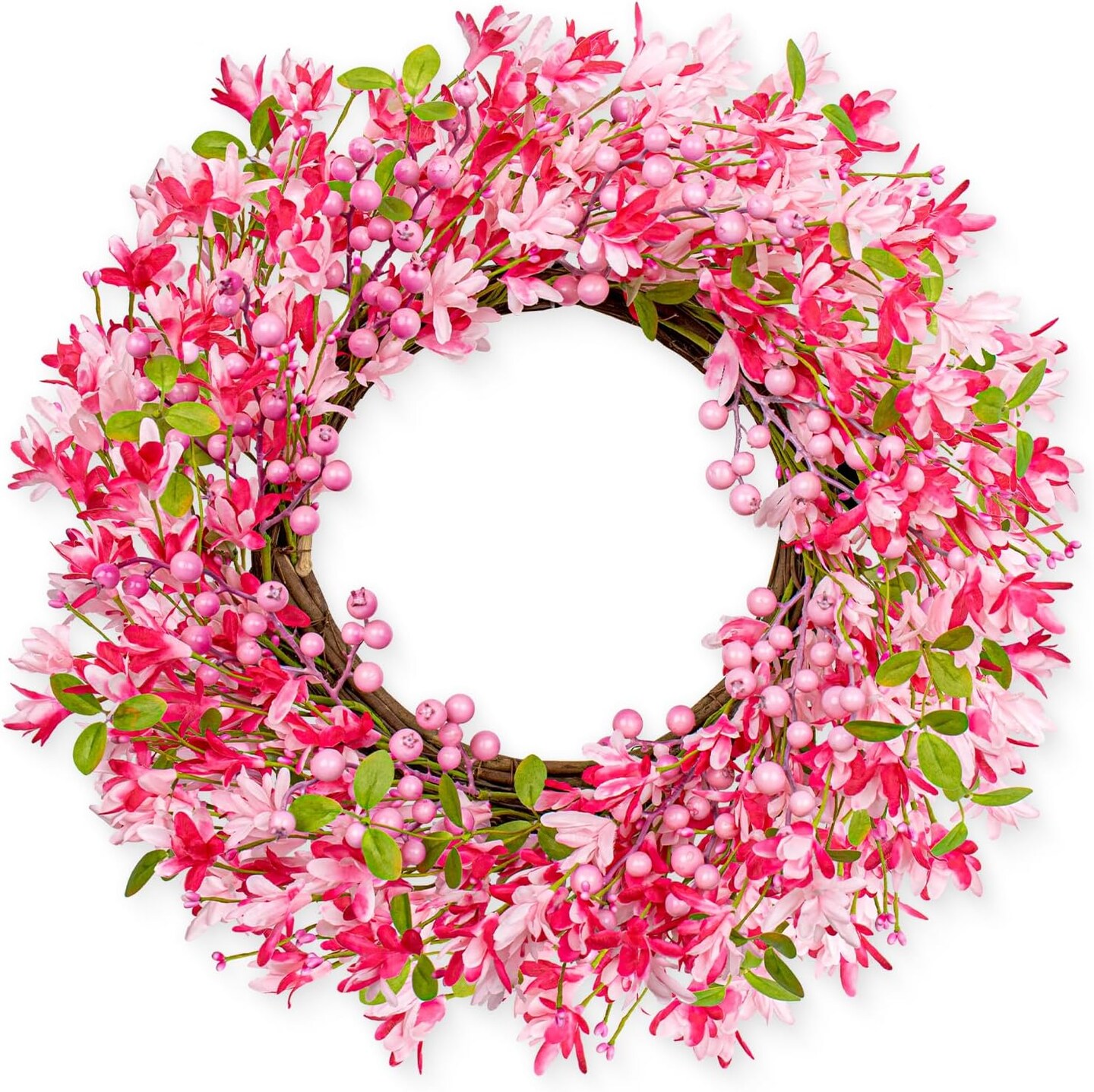 Valentine&#x27;s Day Wreath 22 Inch Valentines Day Wreaths for Front Door Pink Floral Wreath